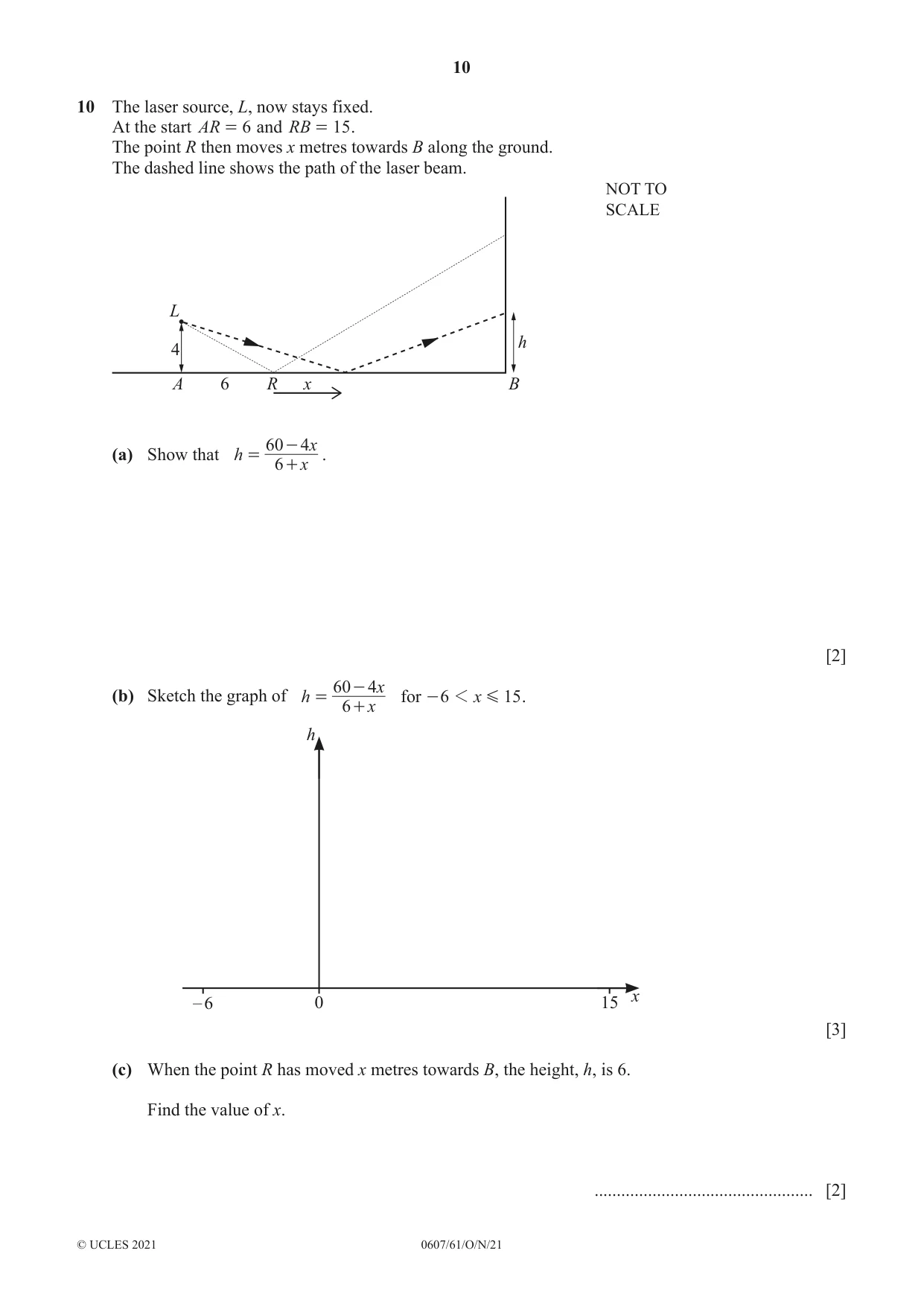 Cambridge IGCSE Mathematics - International 0607 2021 Oct/Nov Paper 6 · Variant 1 question paper, page 10 of 12