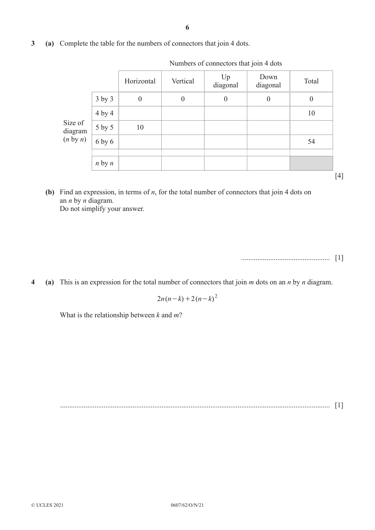 Cambridge IGCSE Mathematics - International 0607 2021 Oct/Nov Paper 6 · Variant 2 question paper, page 6 of 12