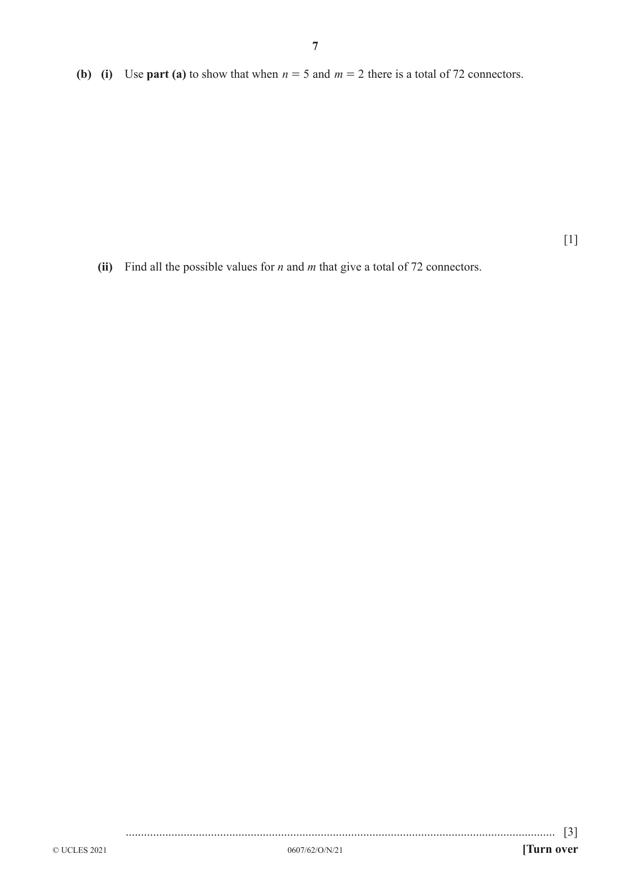 Cambridge IGCSE Mathematics - International 0607 2021 Oct/Nov Paper 6 · Variant 2 question paper, page 7 of 12