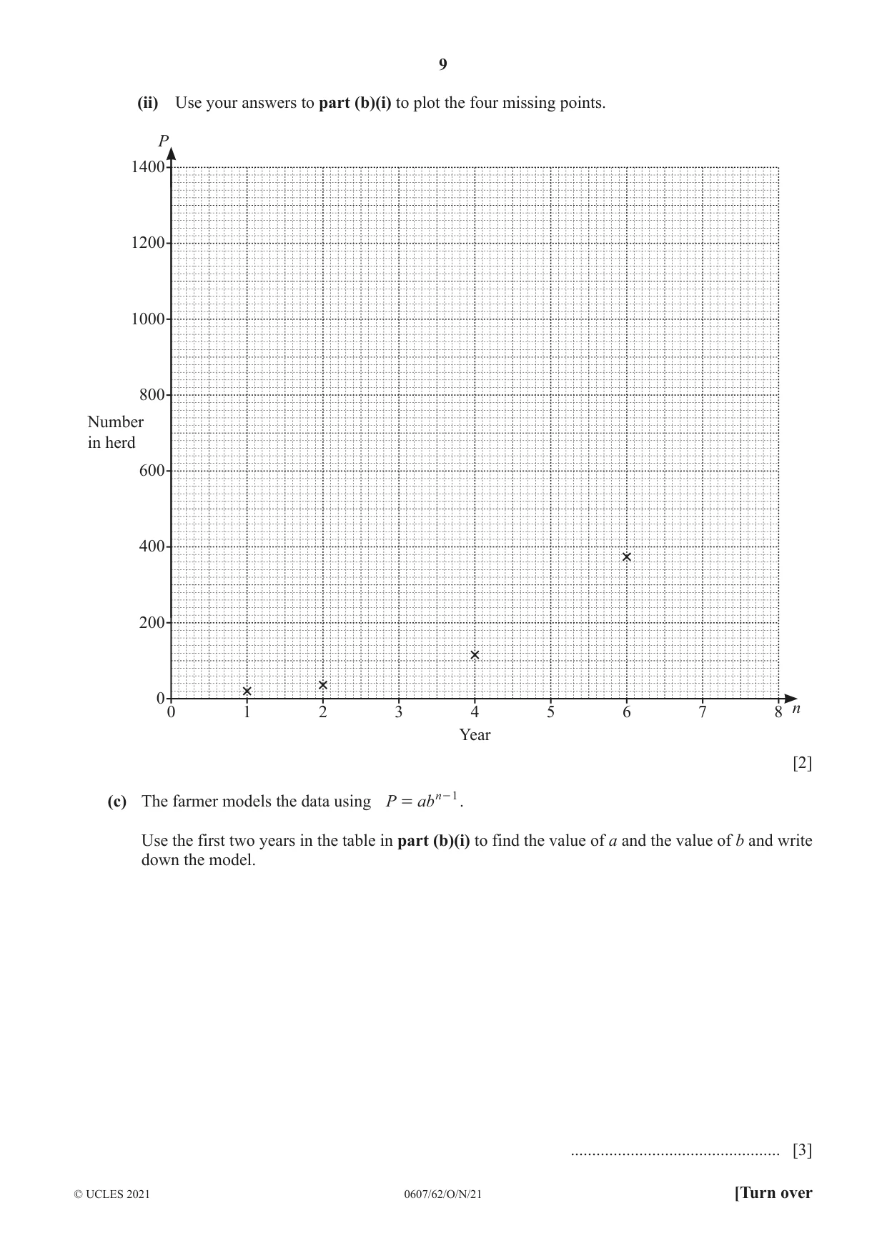 Cambridge IGCSE Mathematics - International 0607 2021 Oct/Nov Paper 6 · Variant 2 question paper, page 9 of 12