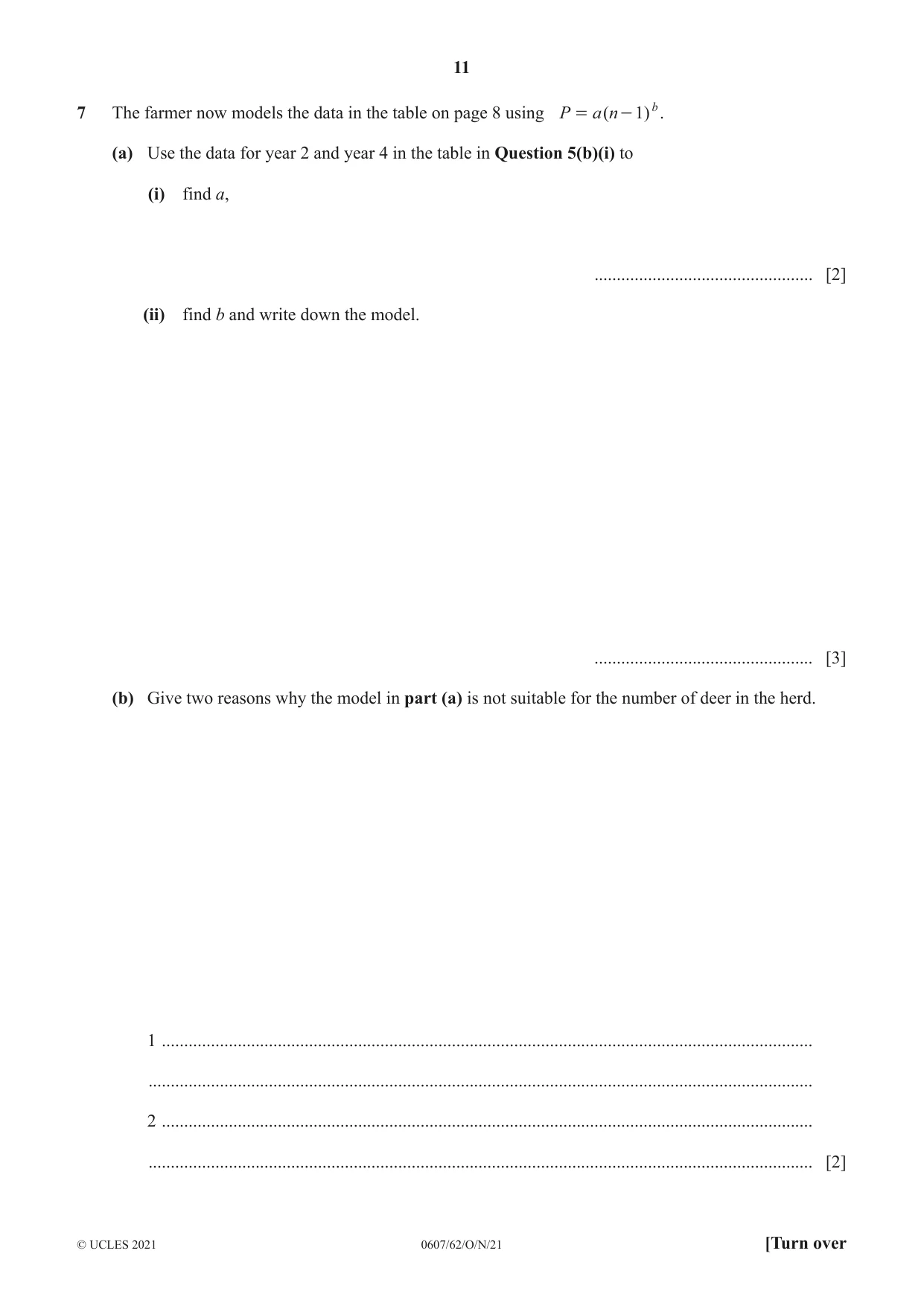 Cambridge IGCSE Mathematics - International 0607 2021 Oct/Nov Paper 6 · Variant 2 question paper, page 11 of 12