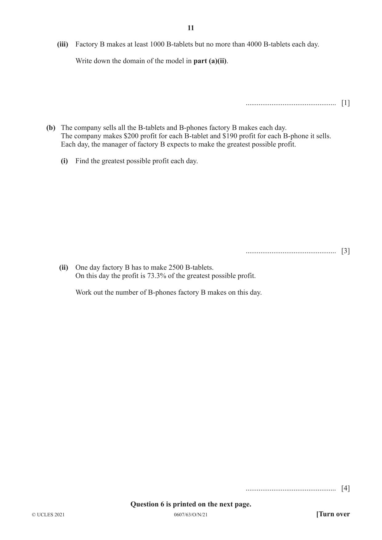 Cambridge IGCSE Mathematics - International 0607 2021 Oct/Nov Paper 6 · Variant 3 question paper, page 11 of 12