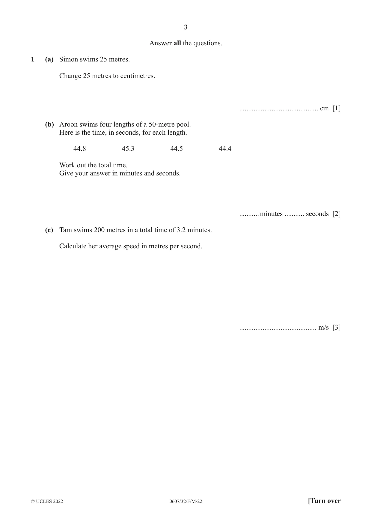 Cambridge IGCSE Mathematics - International 0607 2022 Feb/March Paper 3 · Variant 2 question paper, page 3 of 20