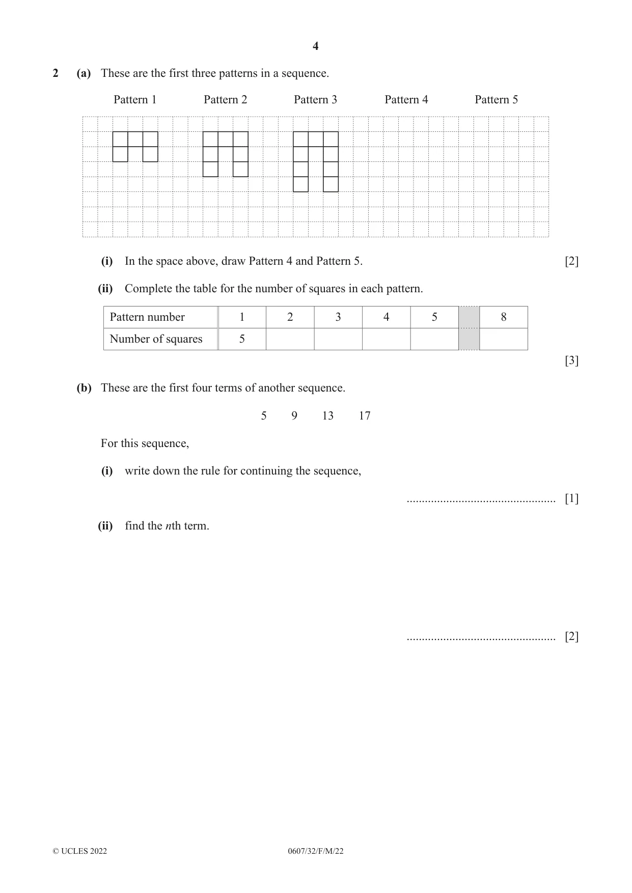 Cambridge IGCSE Mathematics - International 0607 2022 Feb/March Paper 3 · Variant 2 question paper, page 4 of 20