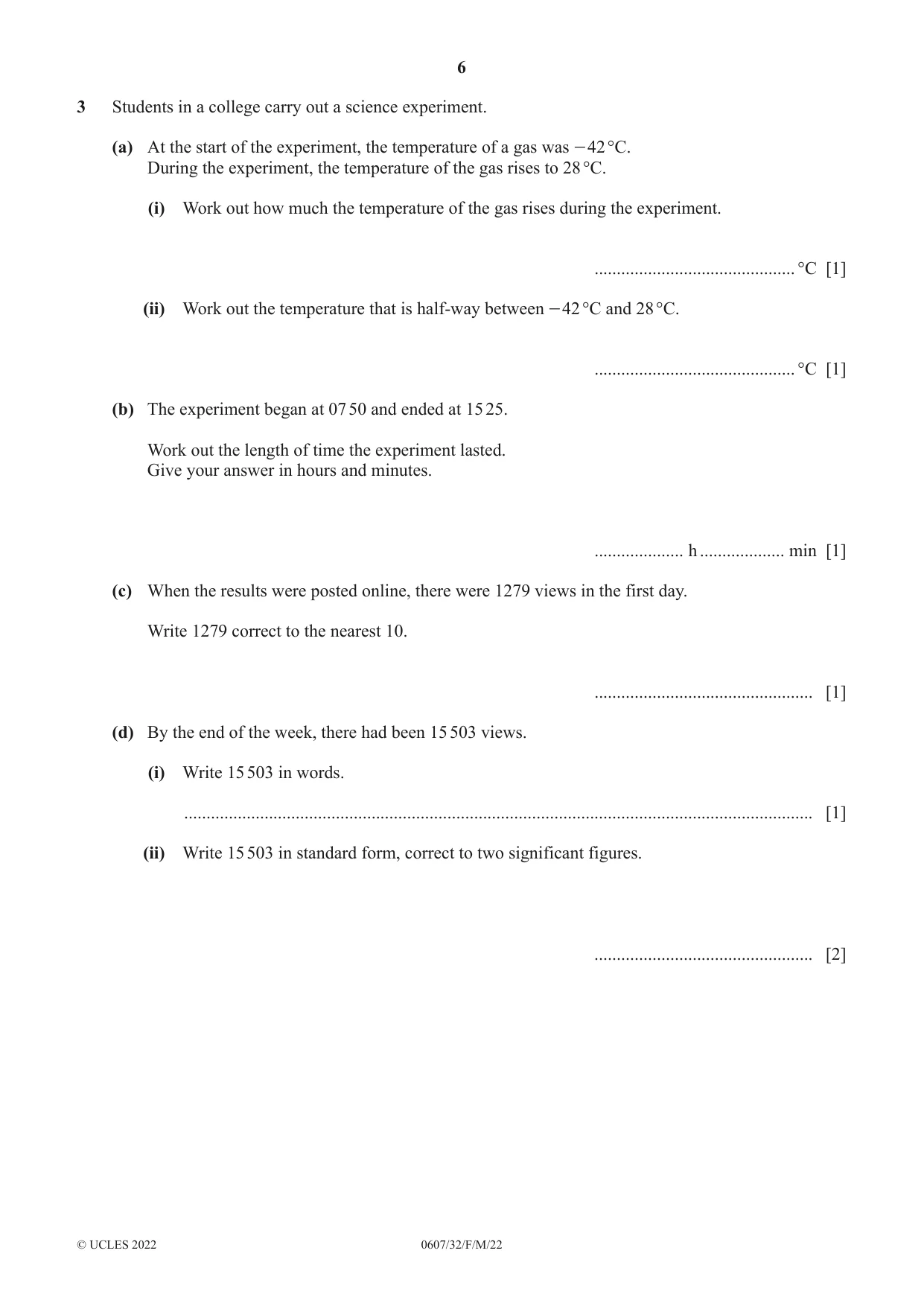 Cambridge IGCSE Mathematics - International 0607 2022 Feb/March Paper 3 · Variant 2 question paper, page 6 of 20