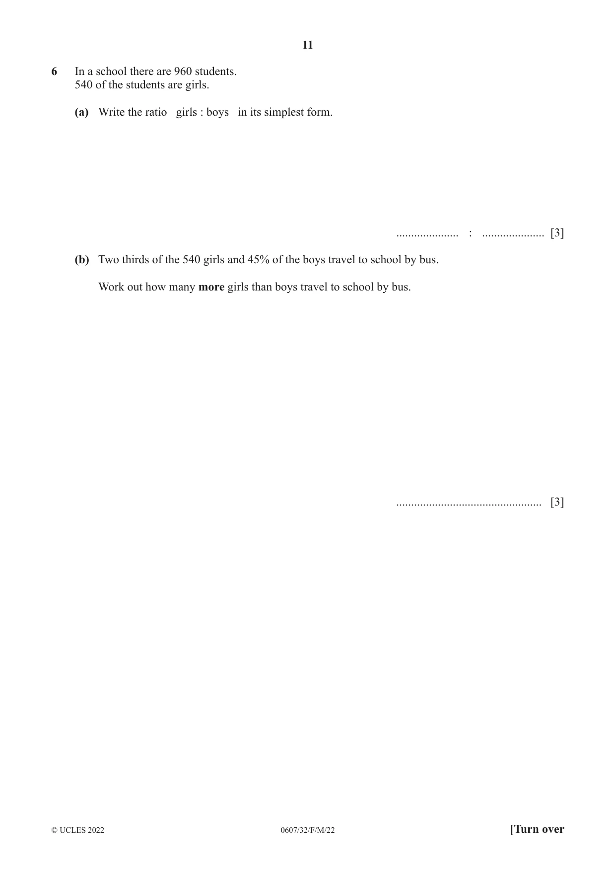 Cambridge IGCSE Mathematics - International 0607 2022 Feb/March Paper 3 · Variant 2 question paper, page 11 of 20