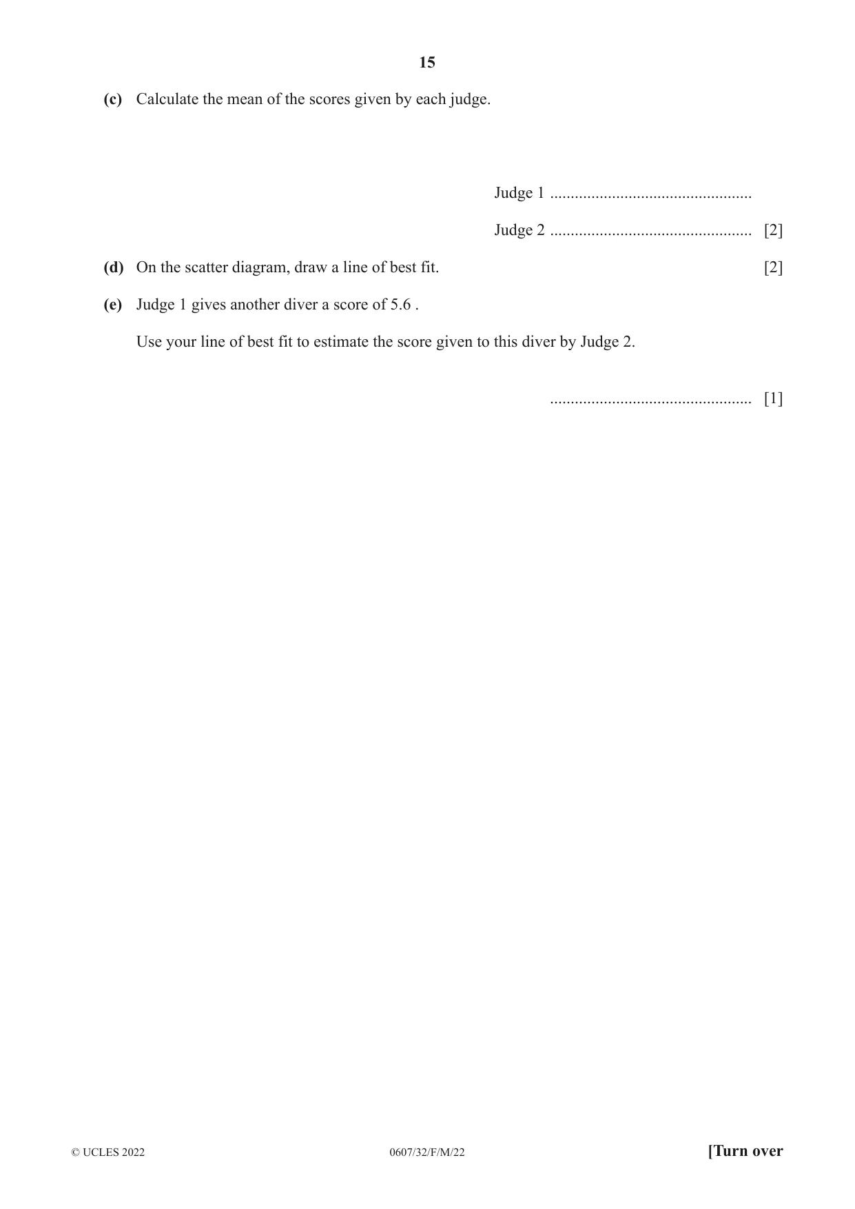 Cambridge IGCSE Mathematics - International 0607 2022 Feb/March Paper 3 · Variant 2 question paper, page 15 of 20