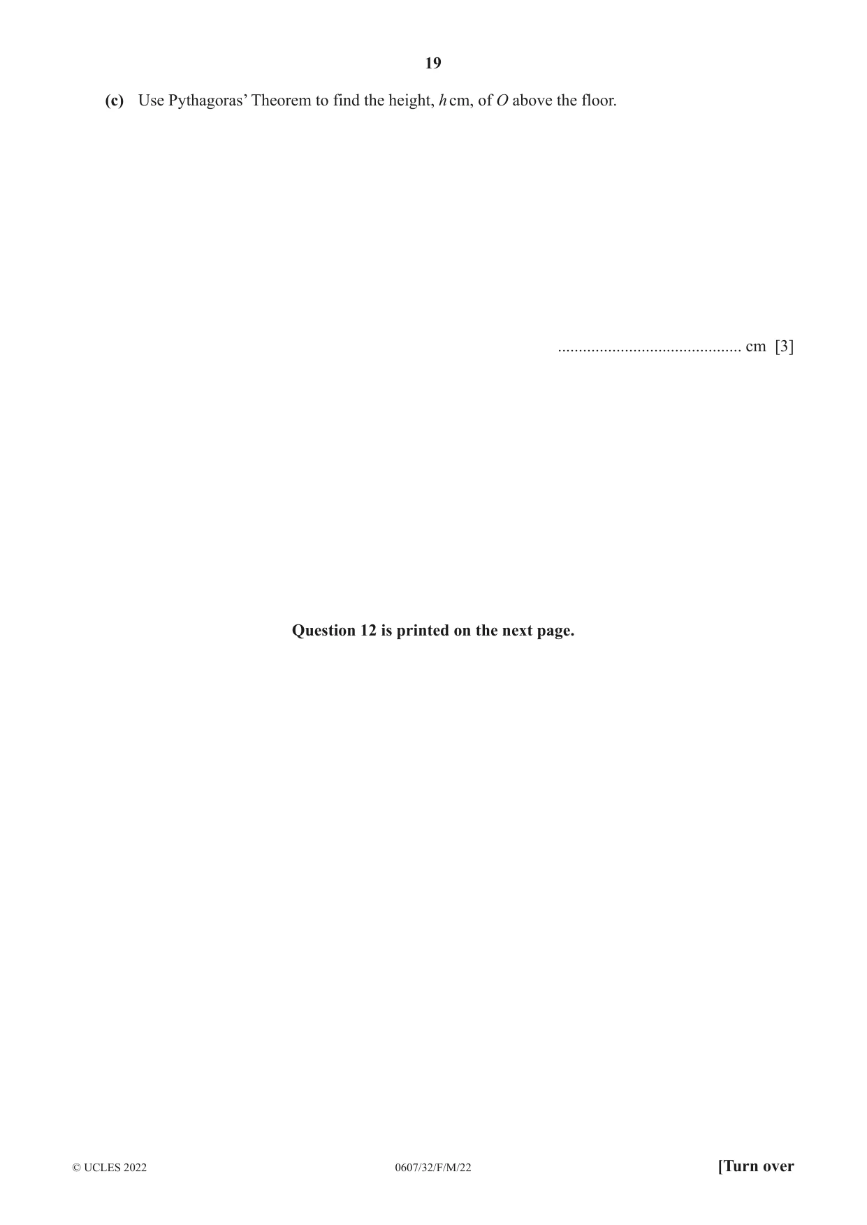 Cambridge IGCSE Mathematics - International 0607 2022 Feb/March Paper 3 · Variant 2 question paper, page 19 of 20