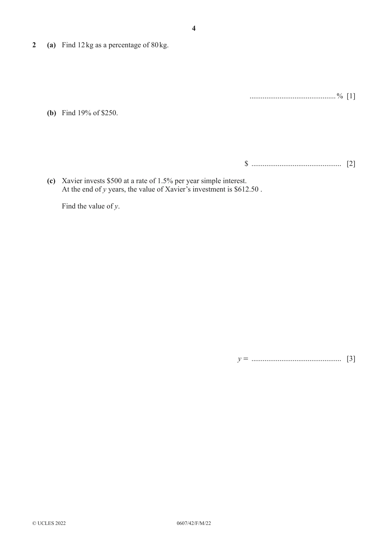 Cambridge IGCSE Mathematics - International 0607 2022 Feb/March Paper 4 · Variant 2 question paper, page 4 of 20