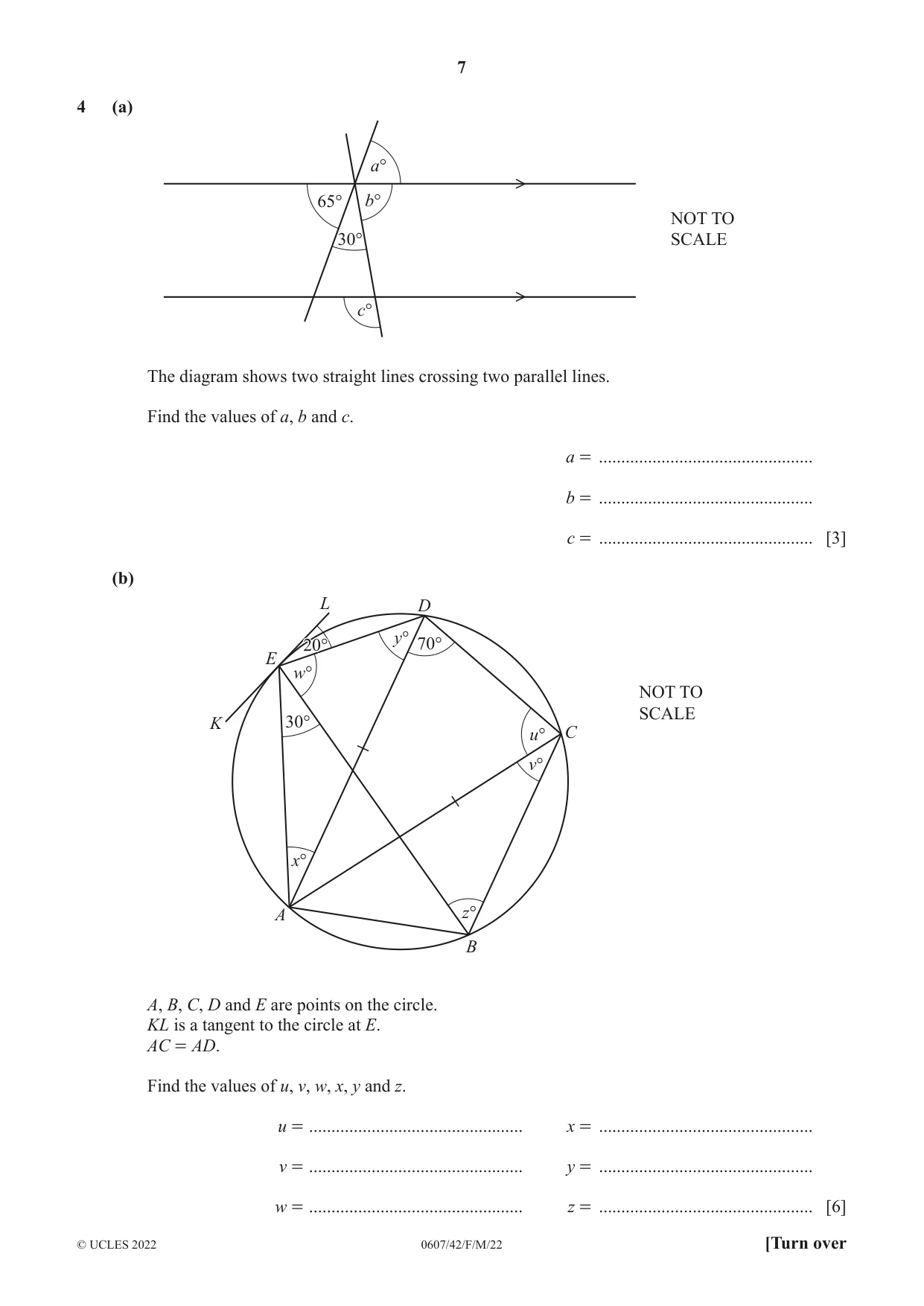 Cambridge IGCSE Mathematics - International 0607 2022 Feb/March Paper 4 · Variant 2 question paper, page 7 of 20