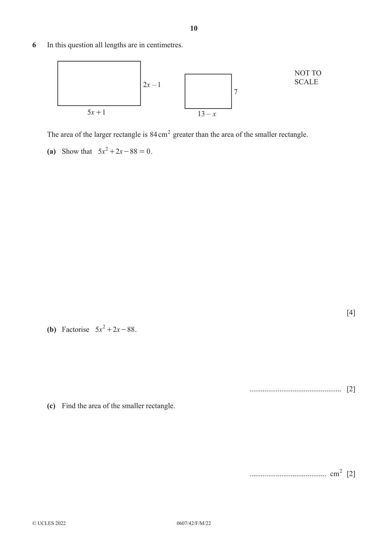 Cambridge IGCSE Mathematics - International 0607 2022 Feb/March Paper 4 · Variant 2 question paper, page 10 of 20