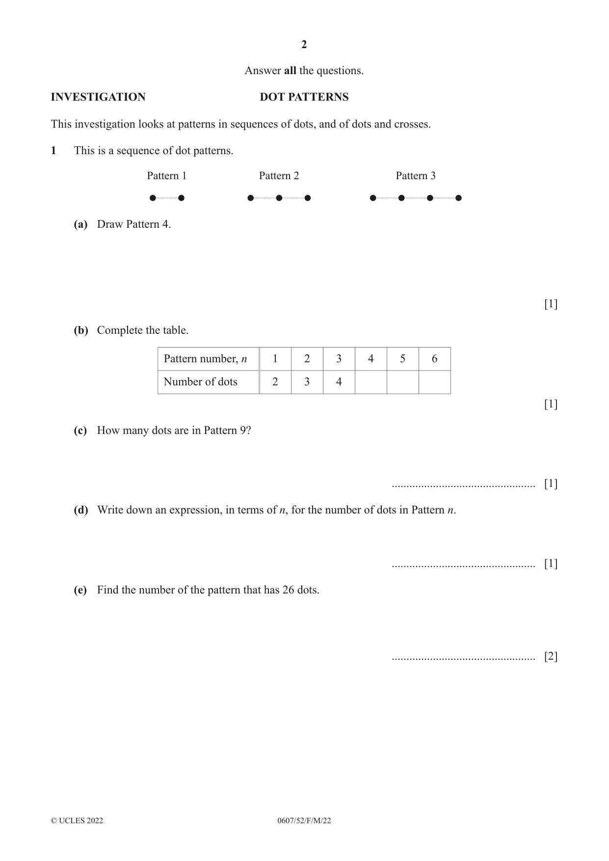 Cambridge IGCSE Mathematics - International 0607 2022 Feb/March Paper 5 · Variant 2 question paper, page 2 of 12