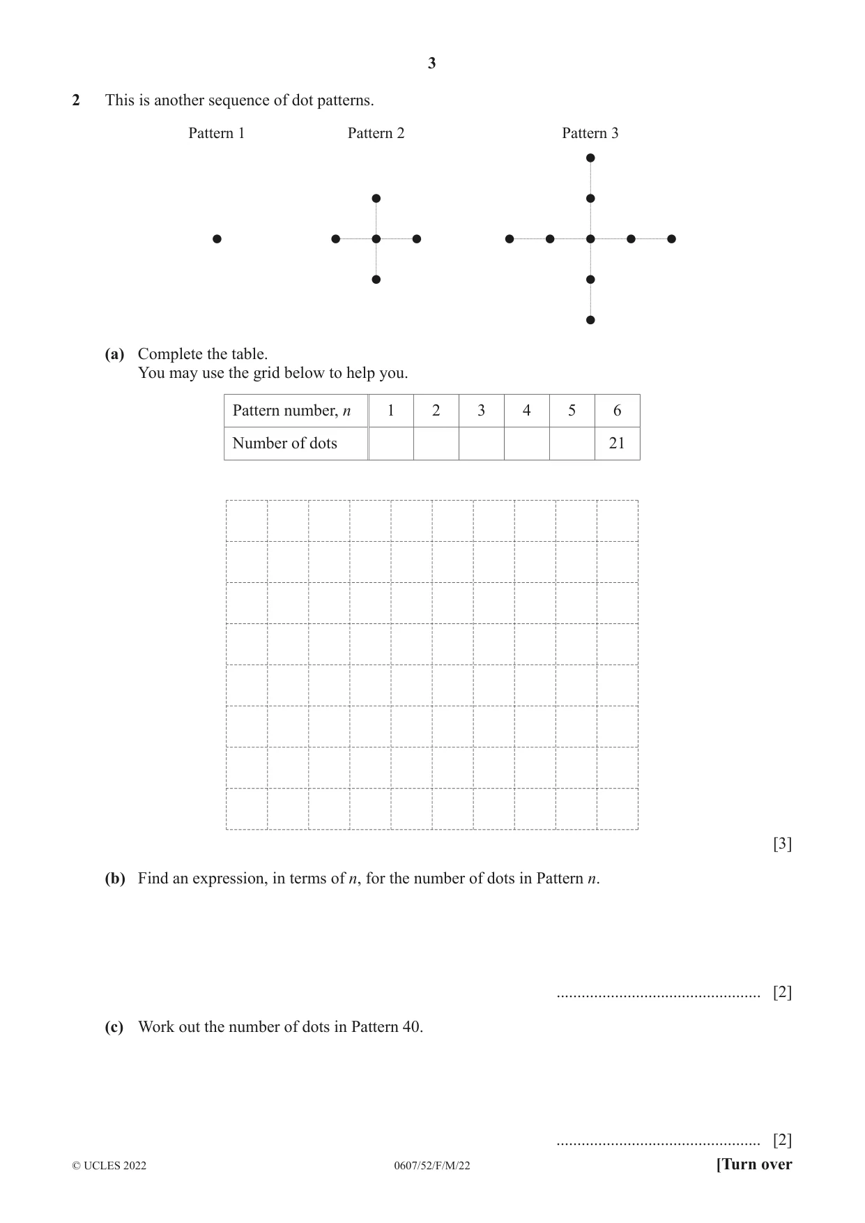 Cambridge IGCSE Mathematics - International 0607 2022 Feb/March Paper 5 · Variant 2 question paper, page 3 of 12