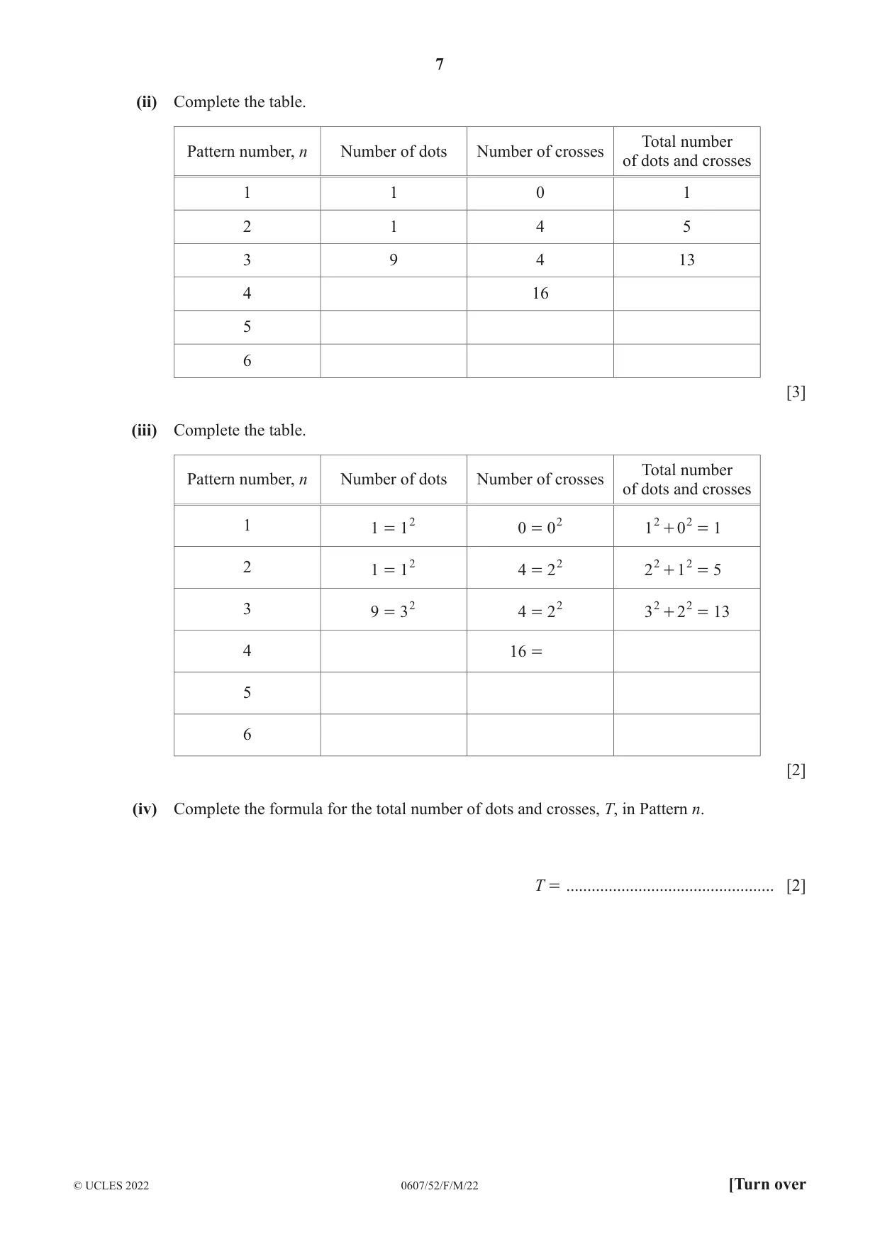 Cambridge IGCSE Mathematics - International 0607 2022 Feb/March Paper 5 · Variant 2 question paper, page 7 of 12