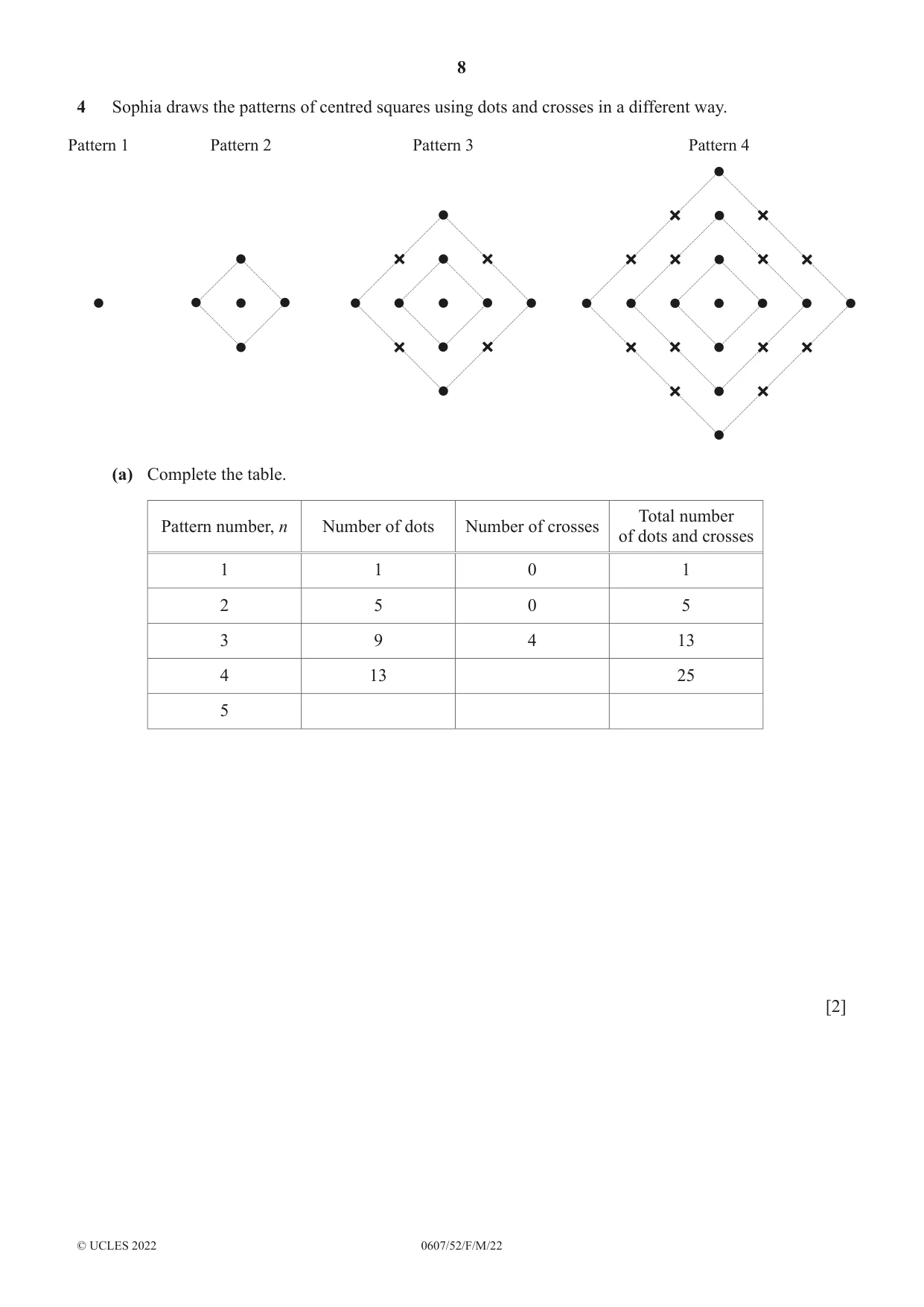 Cambridge IGCSE Mathematics - International 0607 2022 Feb/March Paper 5 · Variant 2 question paper, page 8 of 12