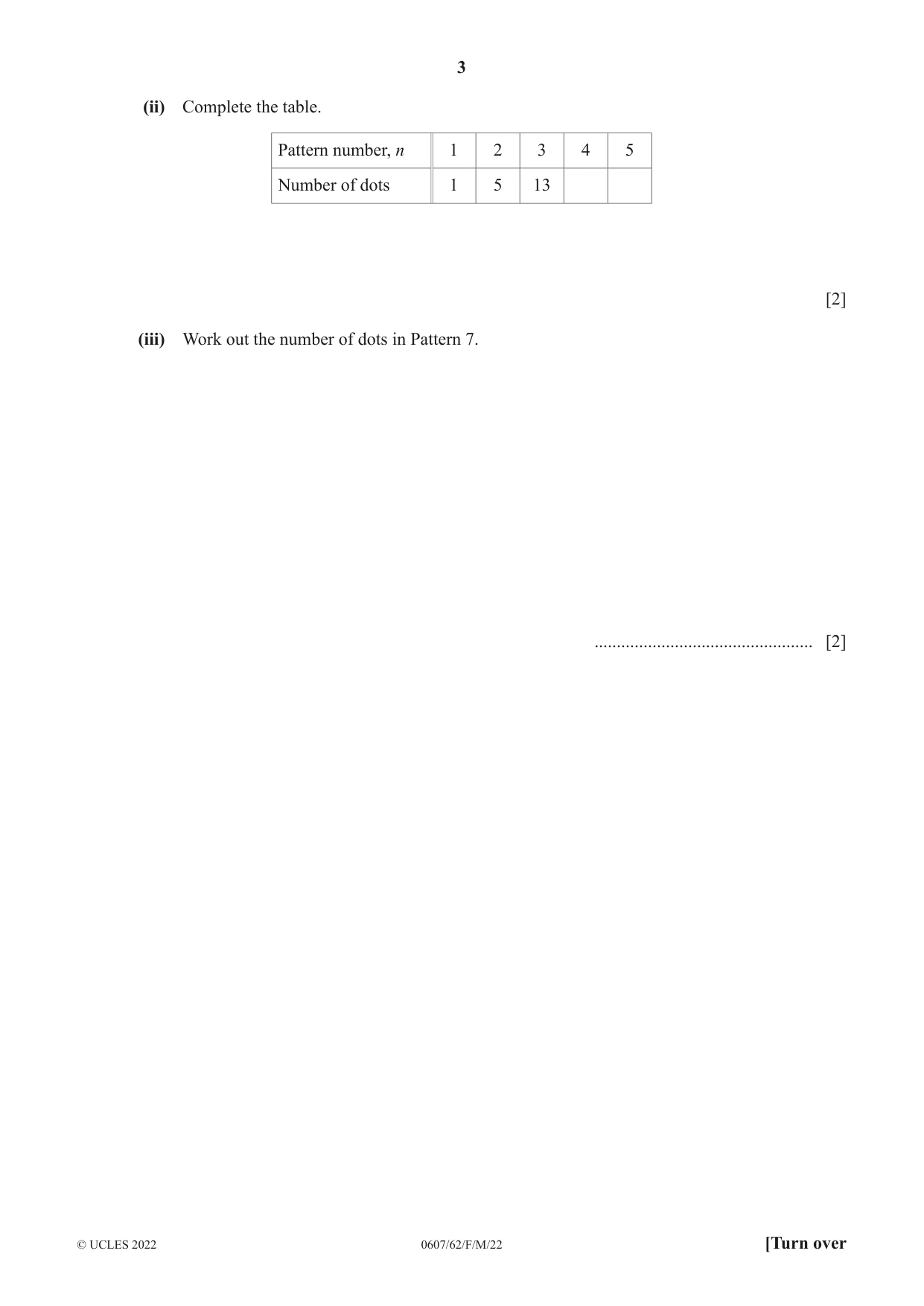 Cambridge IGCSE Mathematics - International 0607 2022 Feb/March Paper 6 · Variant 2 question paper, page 3 of 20