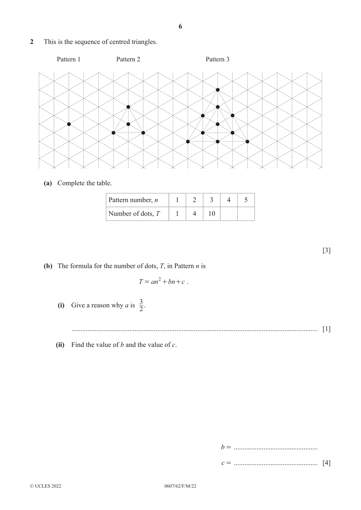 Cambridge IGCSE Mathematics - International 0607 2022 Feb/March Paper 6 · Variant 2 question paper, page 6 of 20