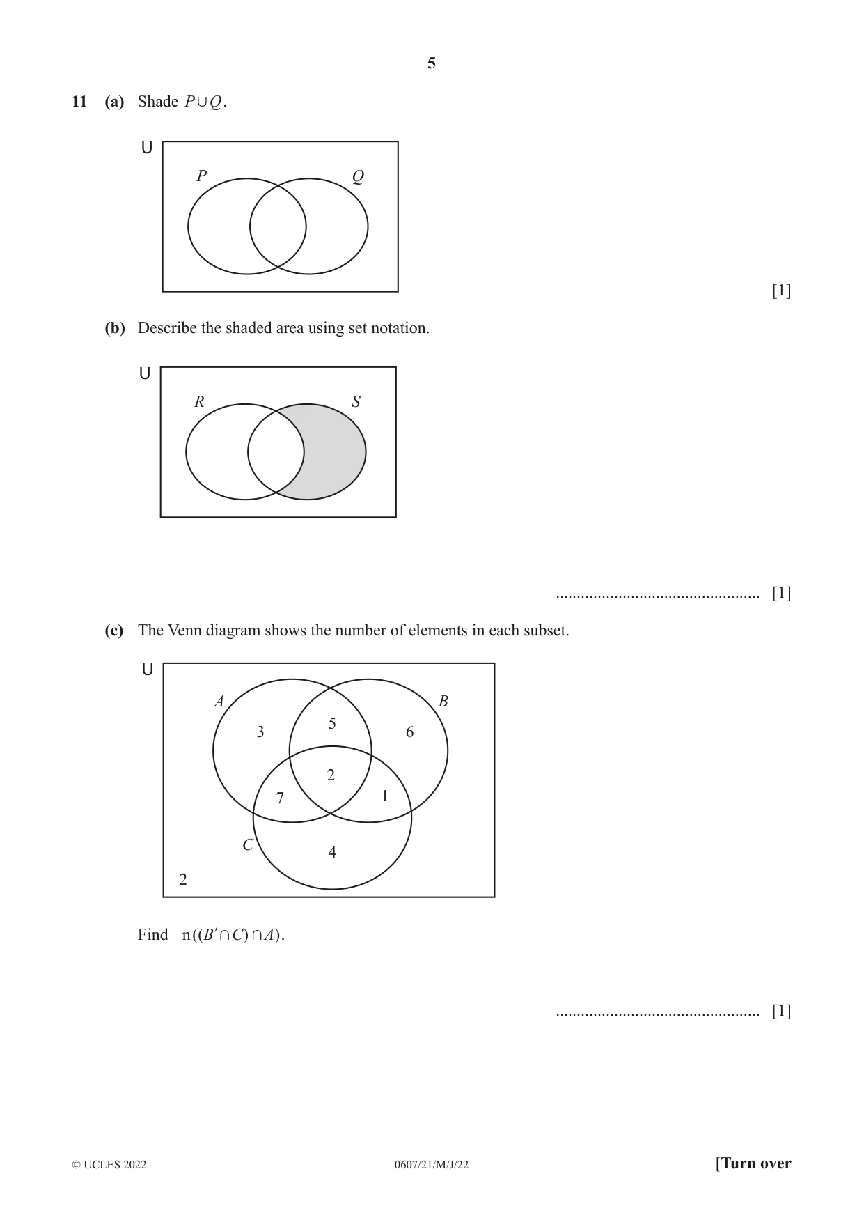 Cambridge IGCSE Mathematics - International 0607 2022 May/June Paper 2 · Variant 1 question paper, page 5 of 8