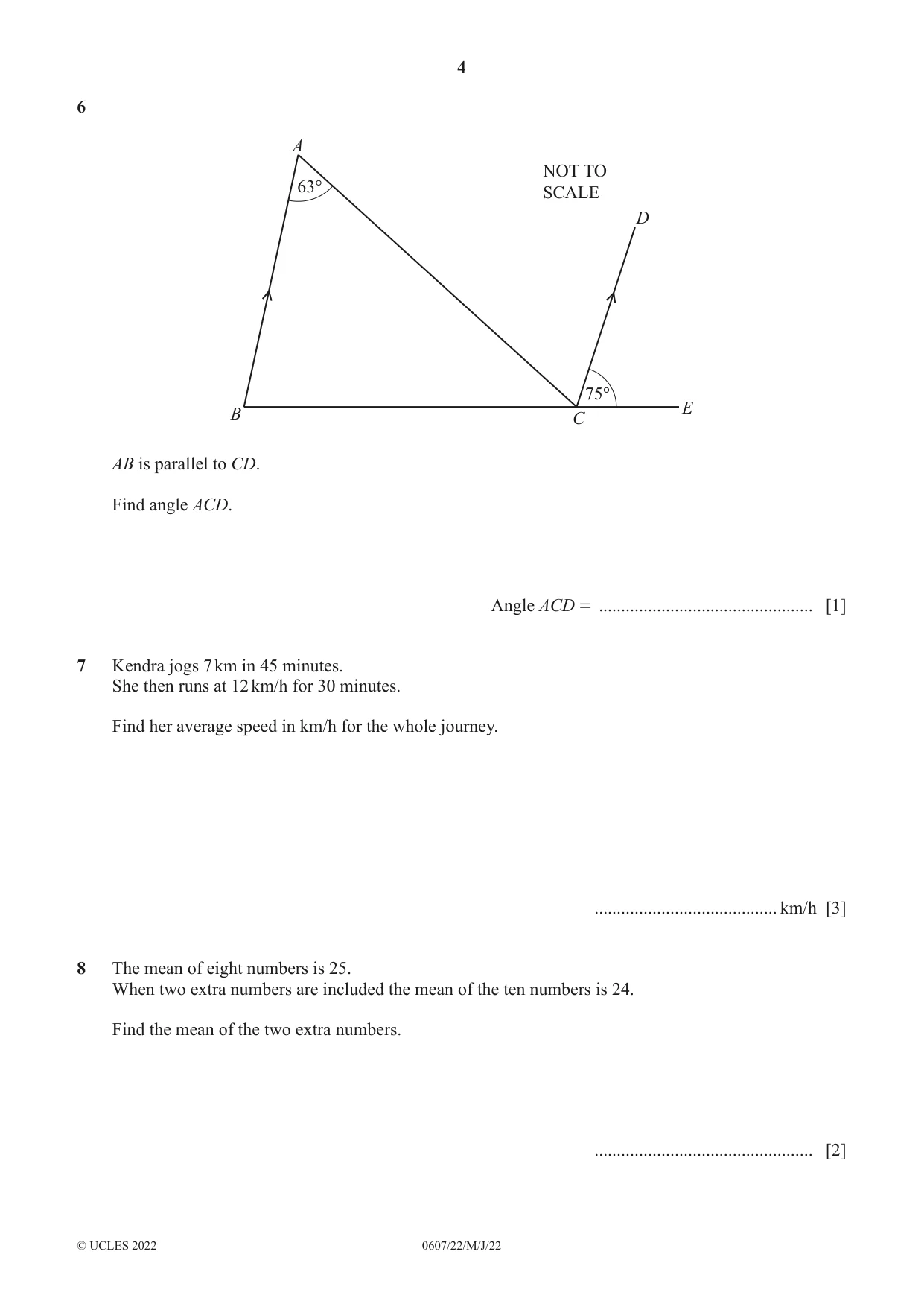 Cambridge IGCSE Mathematics - International 0607 2022 May/June Paper 2 · Variant 2 question paper, page 4 of 8