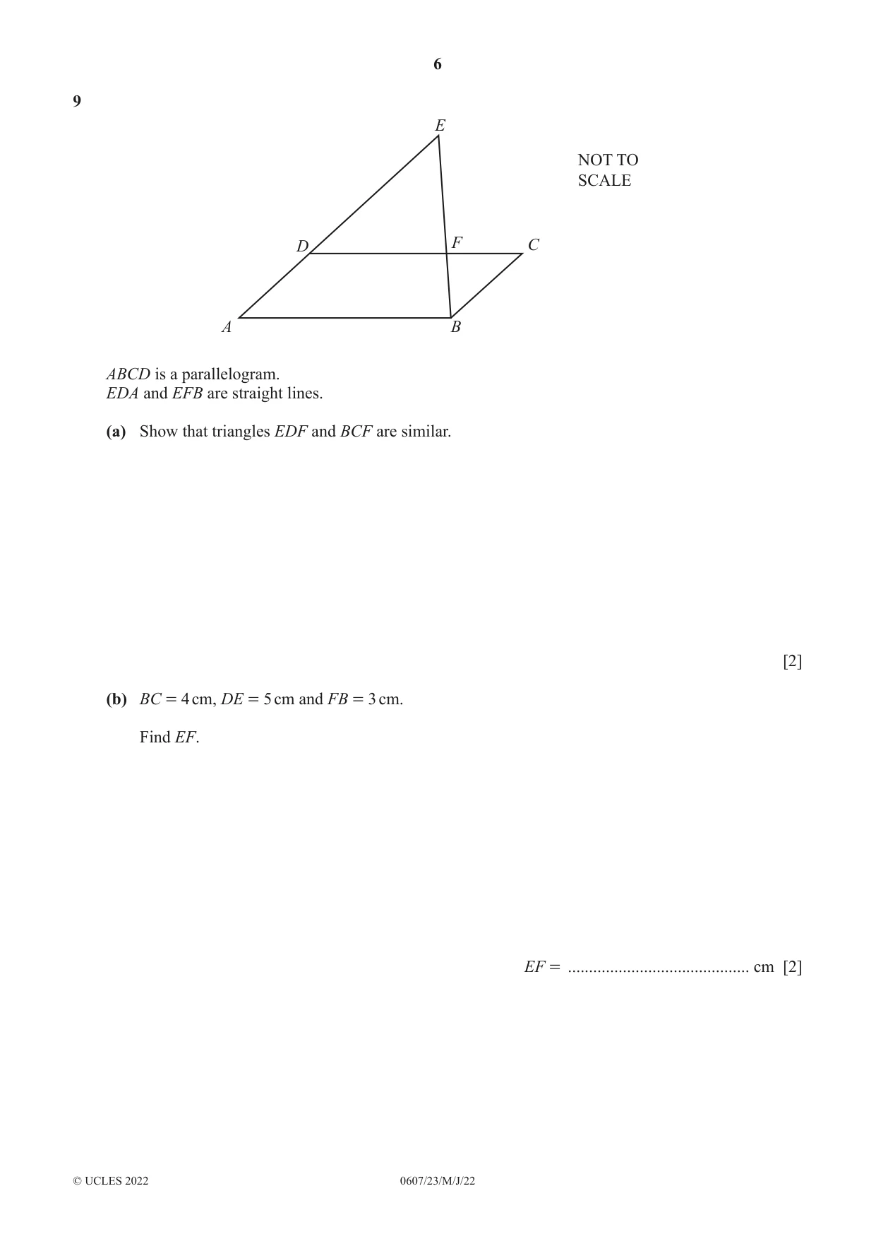 Cambridge IGCSE Mathematics - International 0607 2022 May/June Paper 2 · Variant 3 question paper, page 6 of 8
