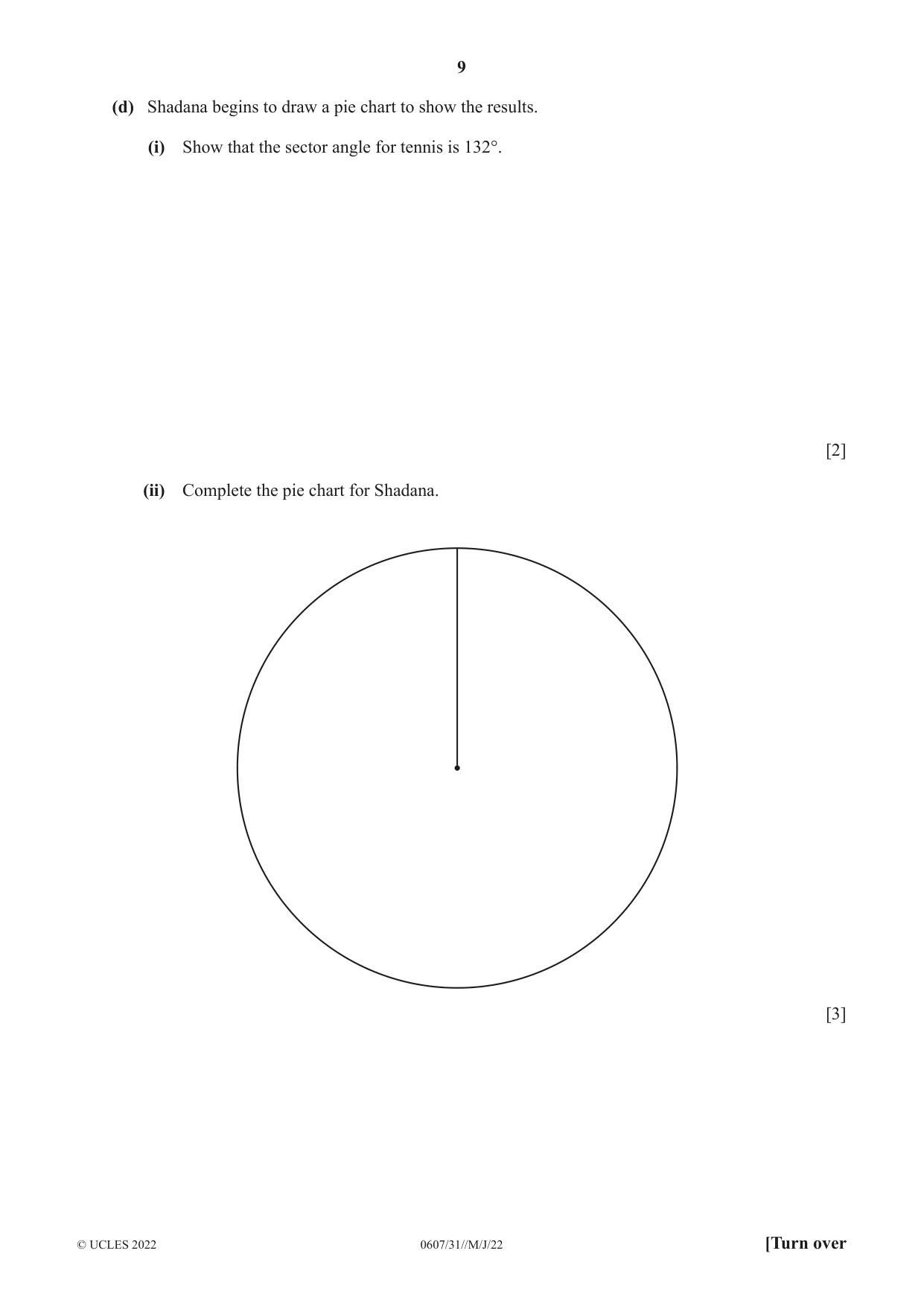 Cambridge IGCSE Mathematics - International 0607 2022 May/June Paper 3 · Variant 1 question paper, page 9 of 16