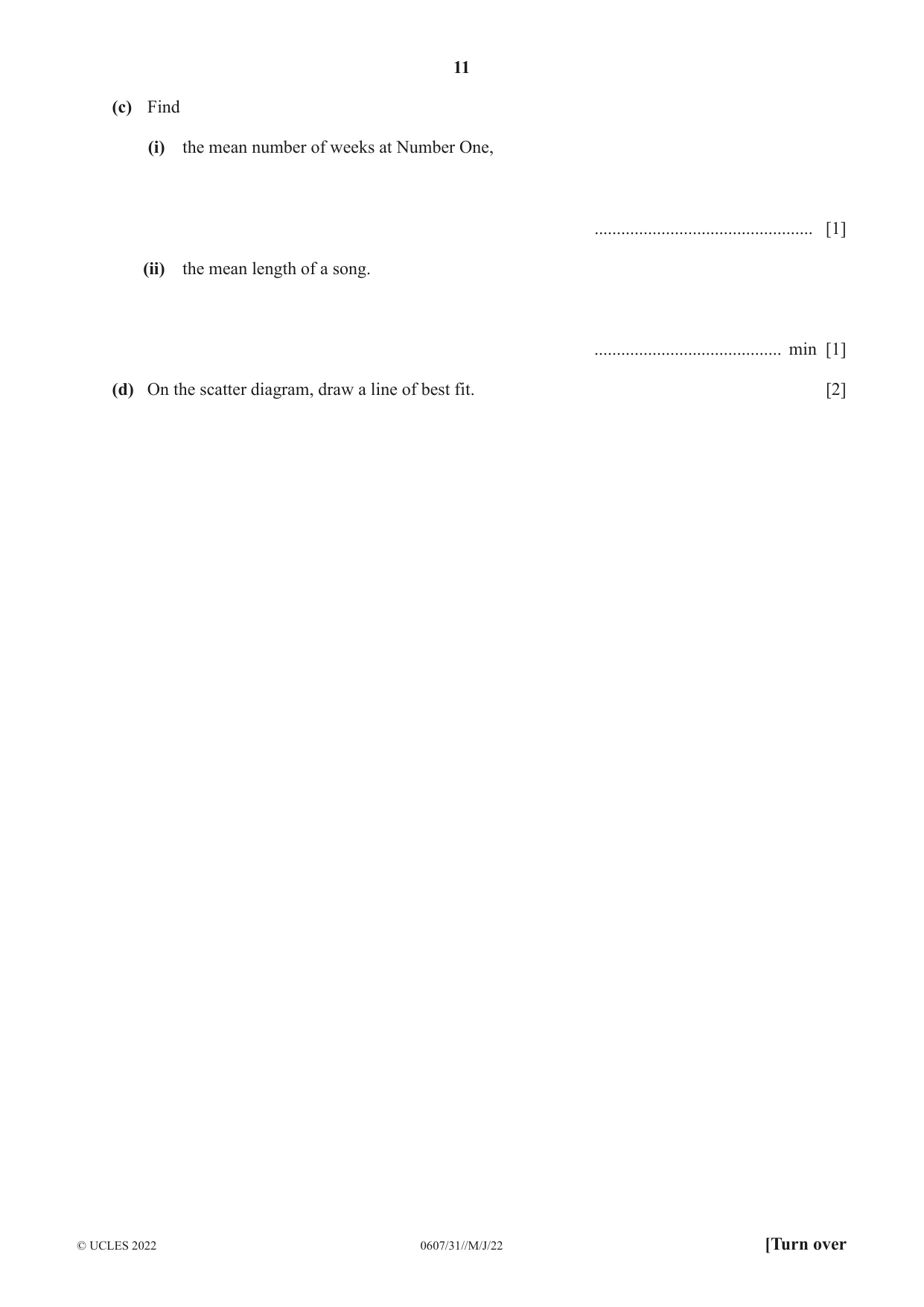 Cambridge IGCSE Mathematics - International 0607 2022 May/June Paper 3 · Variant 1 question paper, page 11 of 16
