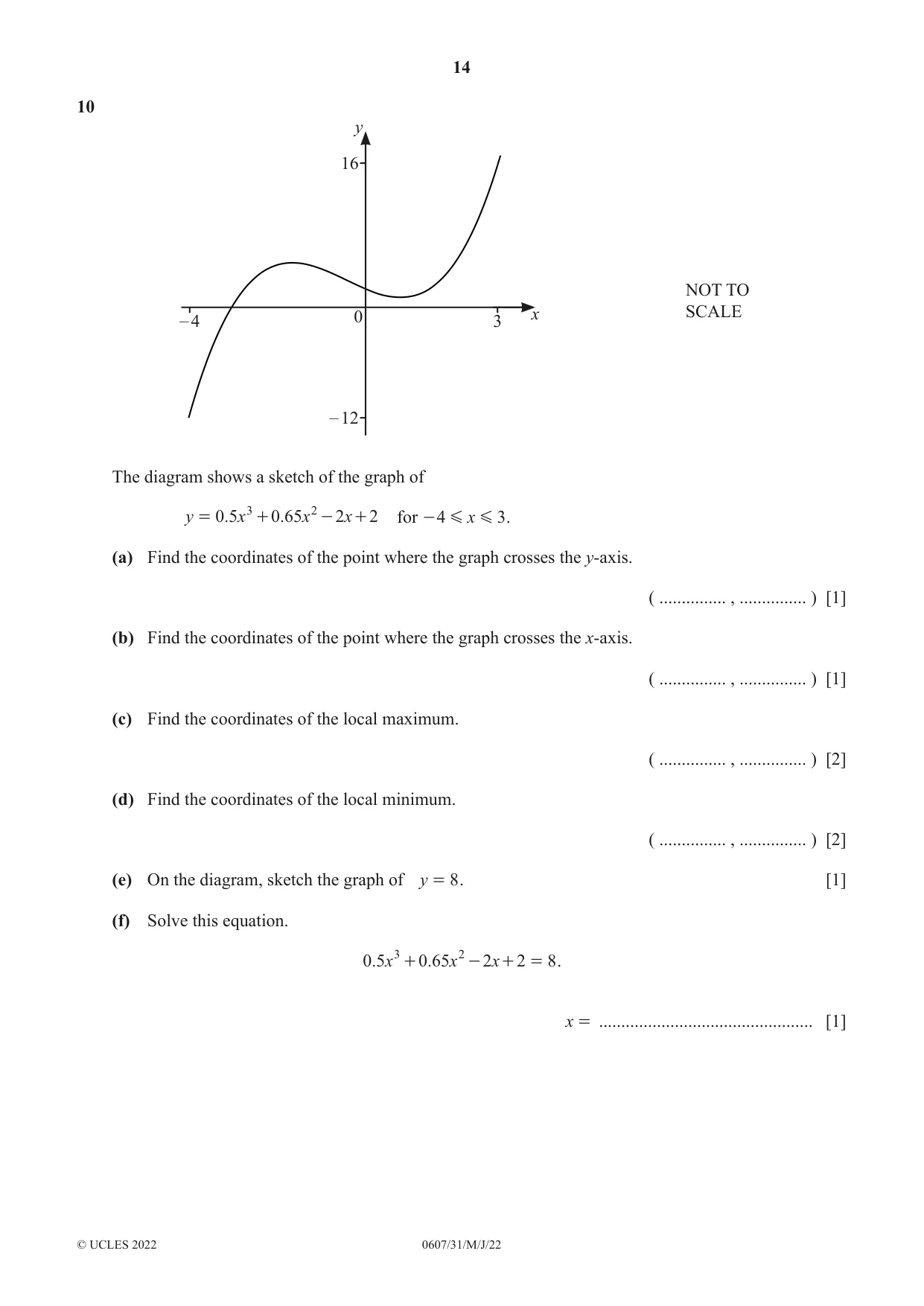 Cambridge IGCSE Mathematics - International 0607 2022 May/June Paper 3 · Variant 1 question paper, page 14 of 16