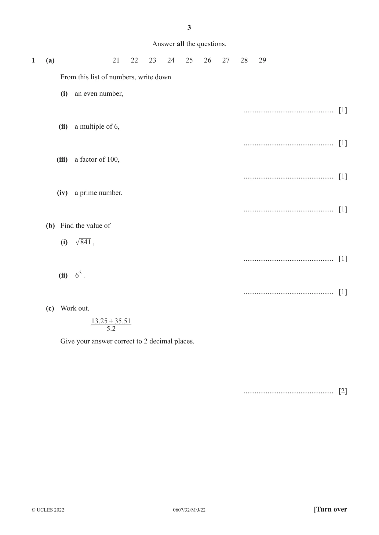 Cambridge IGCSE Mathematics - International 0607 2022 May/June Paper 3 · Variant 2 question paper, page 3 of 16
