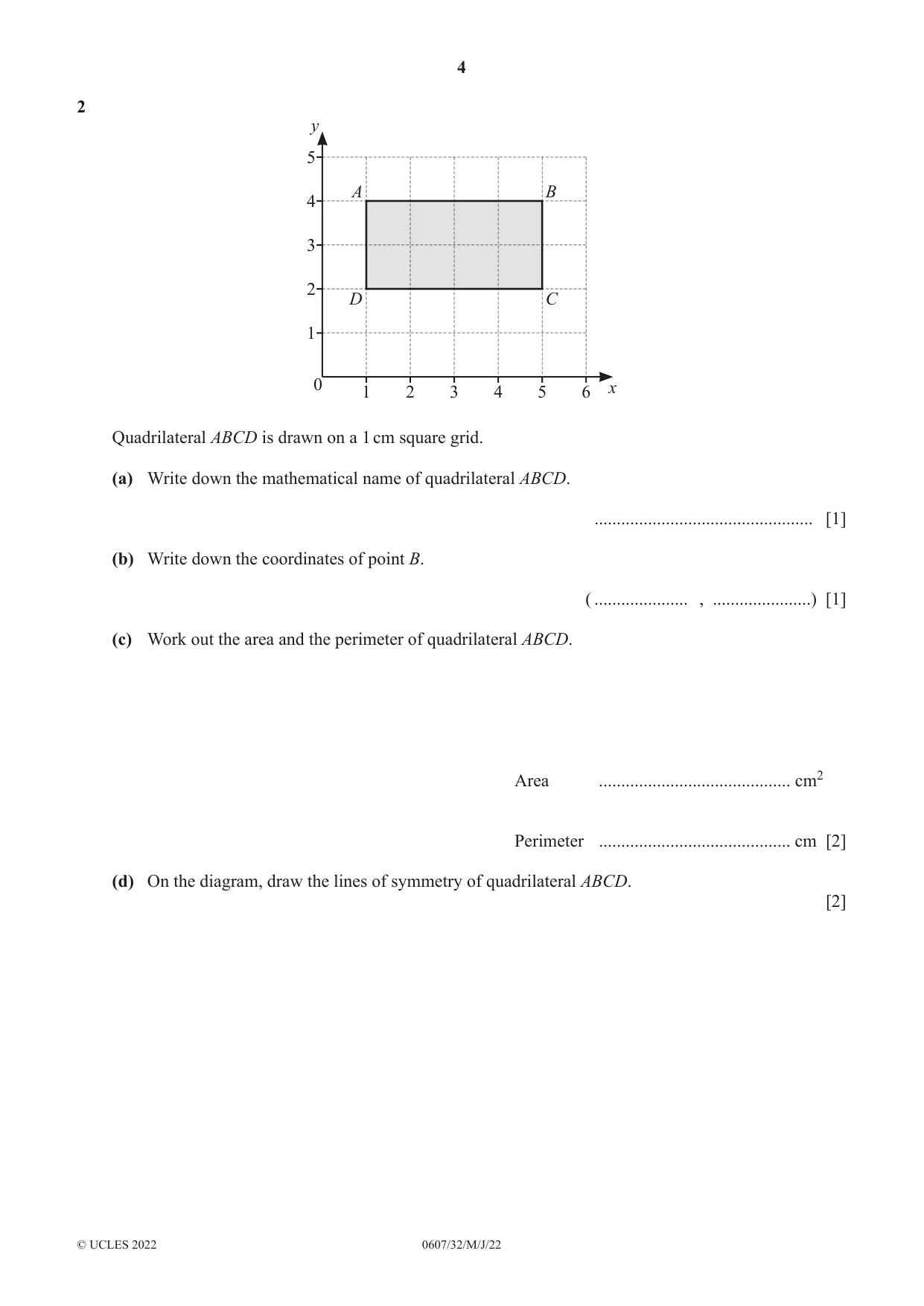 Cambridge IGCSE Mathematics - International 0607 2022 May/June Paper 3 · Variant 2 question paper, page 4 of 16