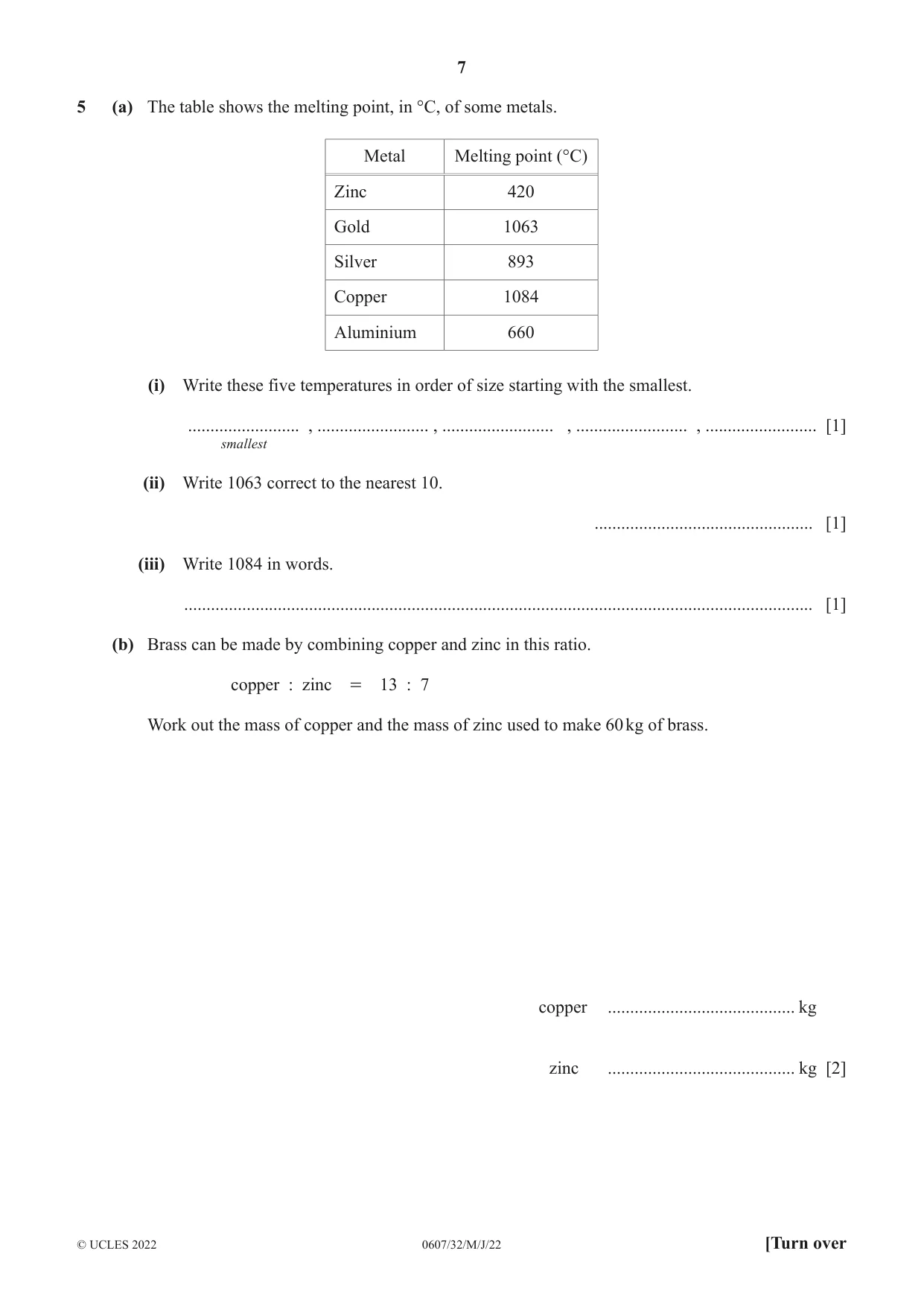 Cambridge IGCSE Mathematics - International 0607 2022 May/June Paper 3 · Variant 2 question paper, page 7 of 16