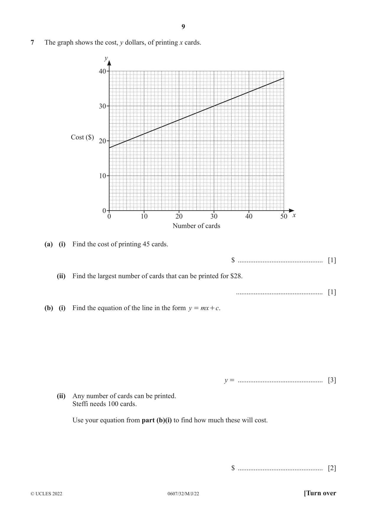 Cambridge IGCSE Mathematics - International 0607 2022 May/June Paper 3 · Variant 2 question paper, page 9 of 16
