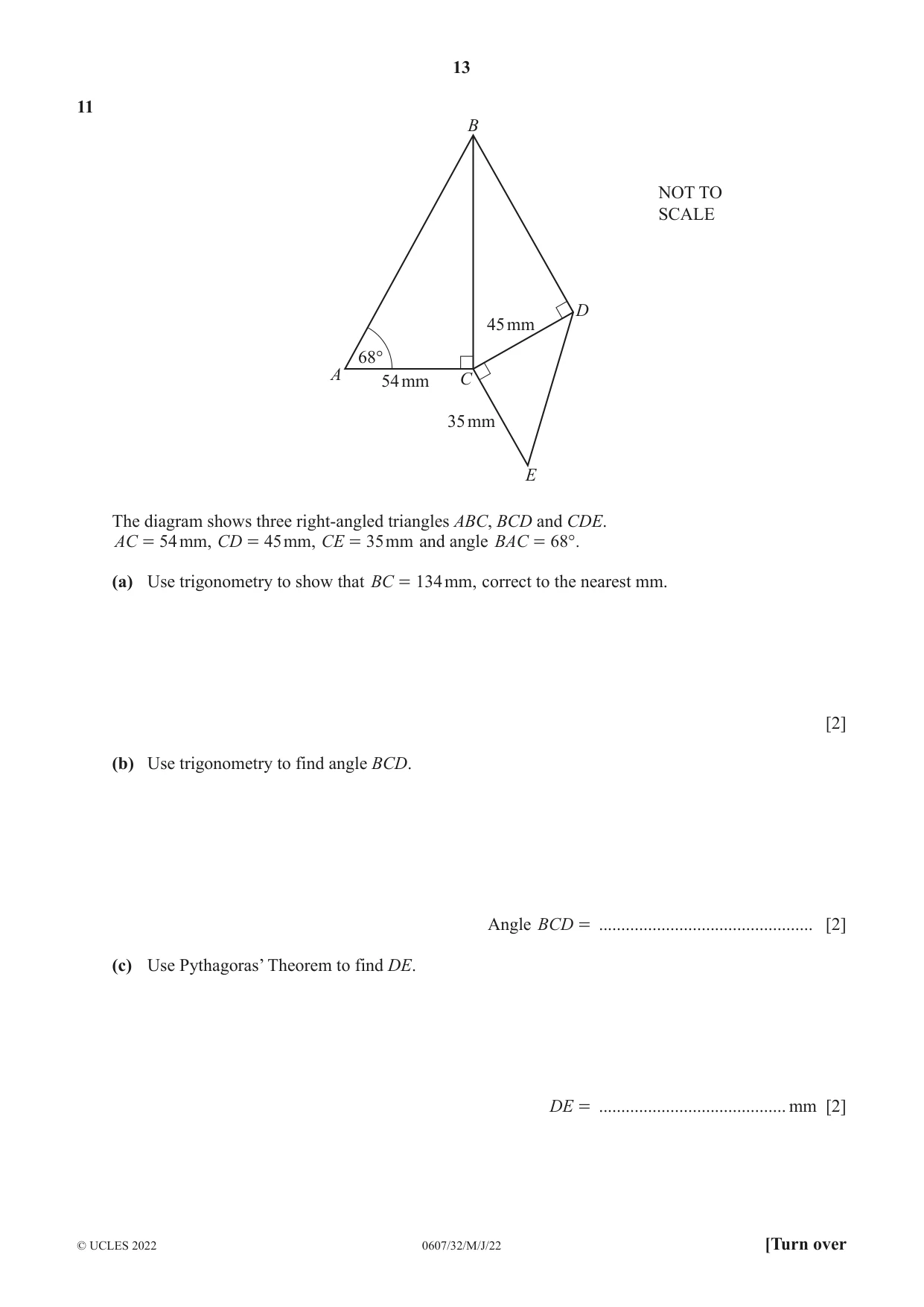 Cambridge IGCSE Mathematics - International 0607 2022 May/June Paper 3 · Variant 2 question paper, page 13 of 16