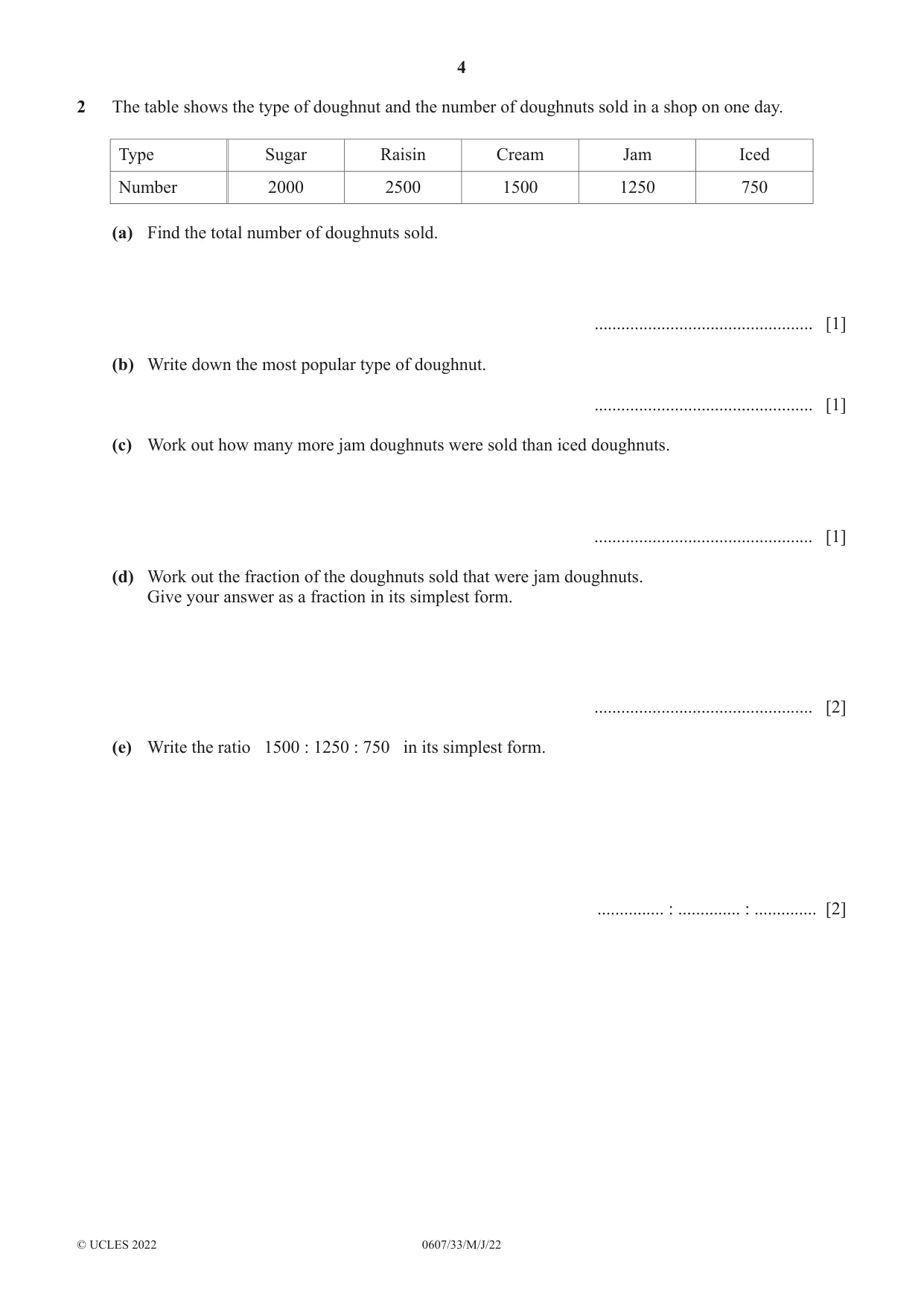 Cambridge IGCSE Mathematics - International 0607 2022 May/June Paper 3 · Variant 3 question paper, page 4 of 20