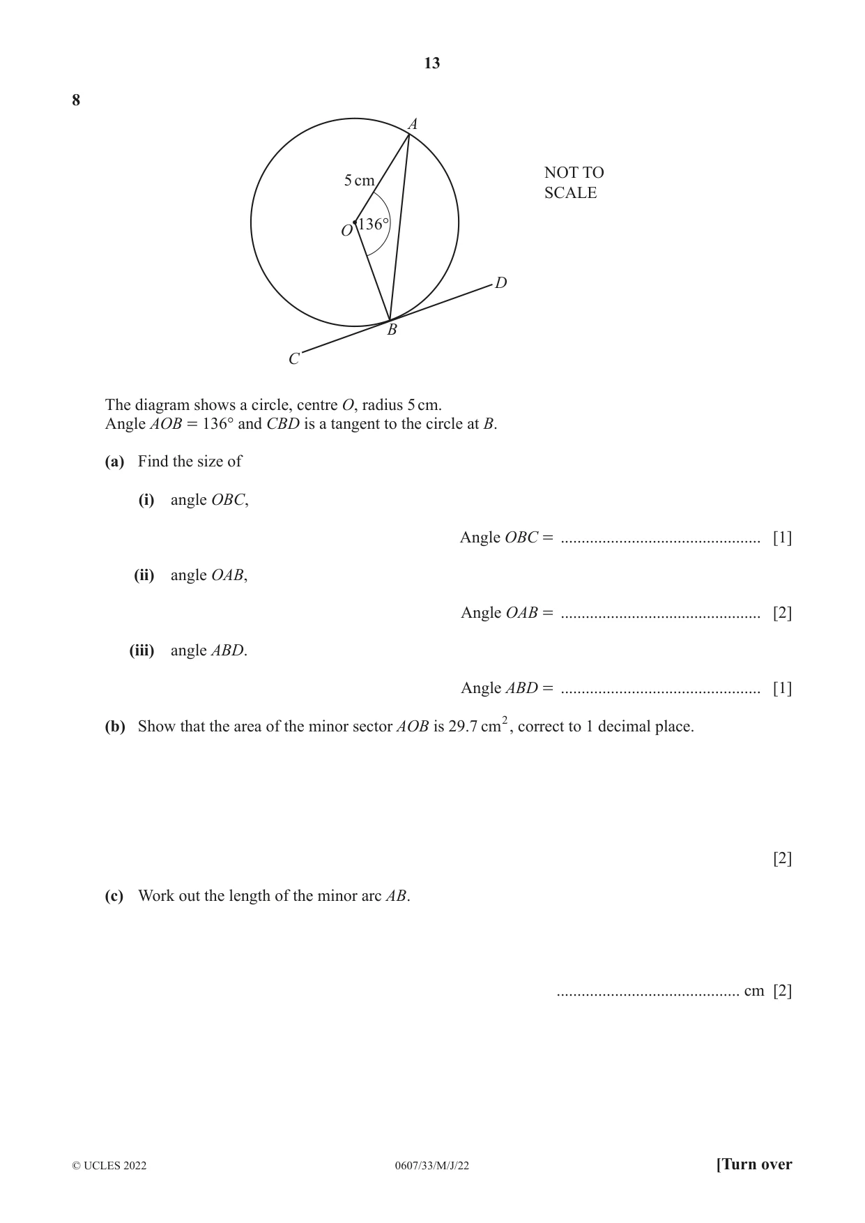 Cambridge IGCSE Mathematics - International 0607 2022 May/June Paper 3 · Variant 3 question paper, page 13 of 20