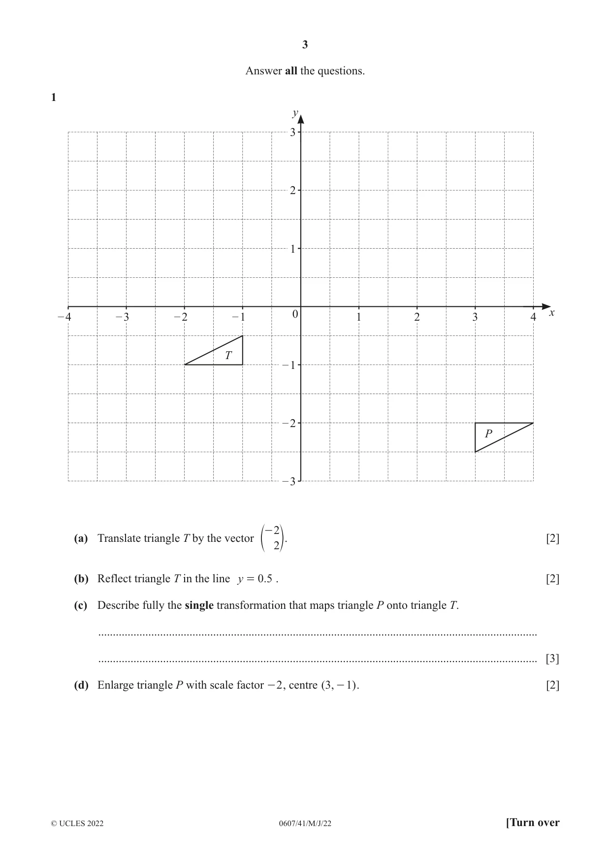Cambridge IGCSE Mathematics - International 0607 2022 May/June Paper 4 · Variant 1 question paper, page 3 of 20