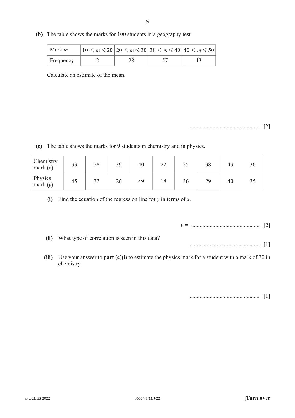 Cambridge IGCSE Mathematics - International 0607 2022 May/June Paper 4 · Variant 1 question paper, page 5 of 20