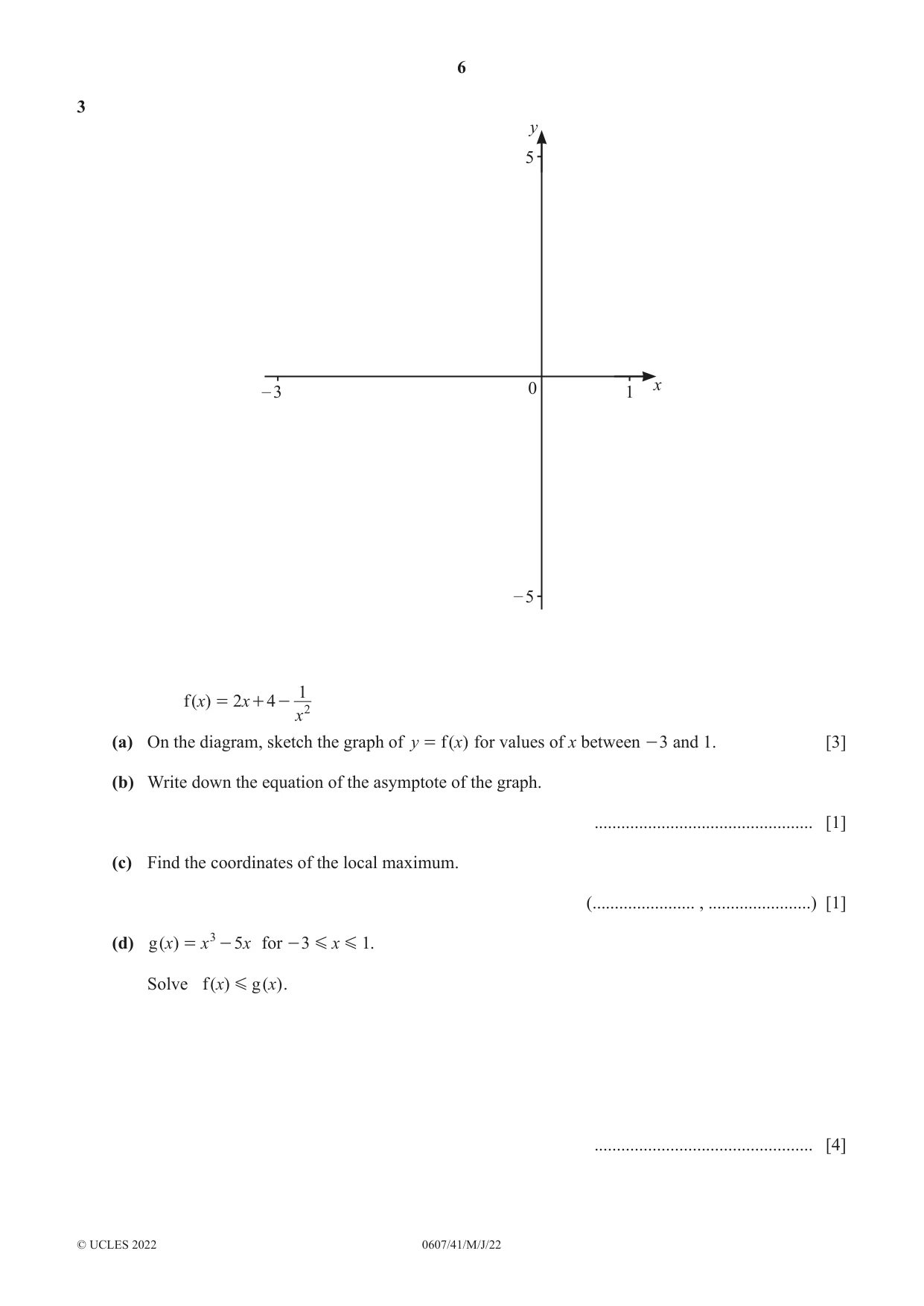 Cambridge IGCSE Mathematics - International 0607 2022 May/June Paper 4 · Variant 1 question paper, page 6 of 20