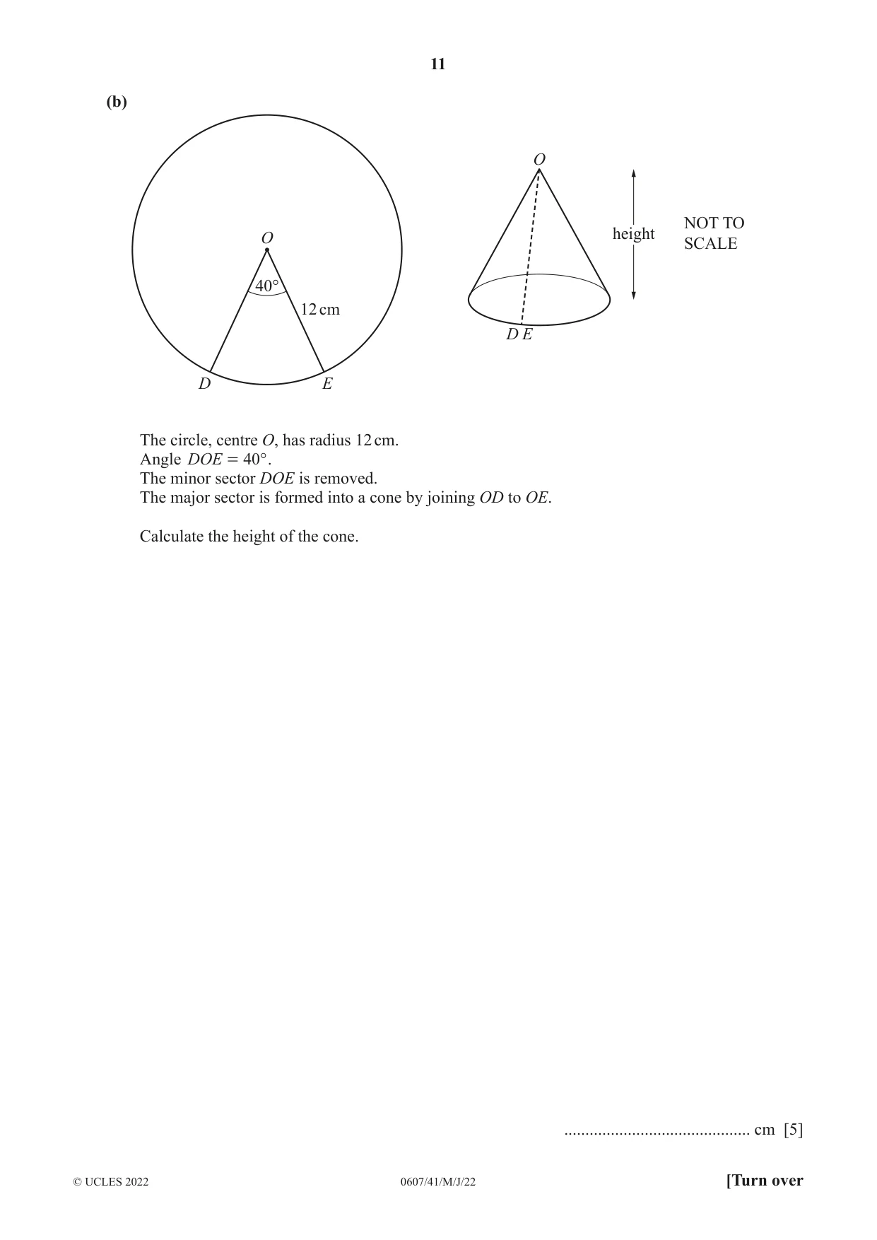 Cambridge IGCSE Mathematics - International 0607 2022 May/June Paper 4 · Variant 1 question paper, page 11 of 20