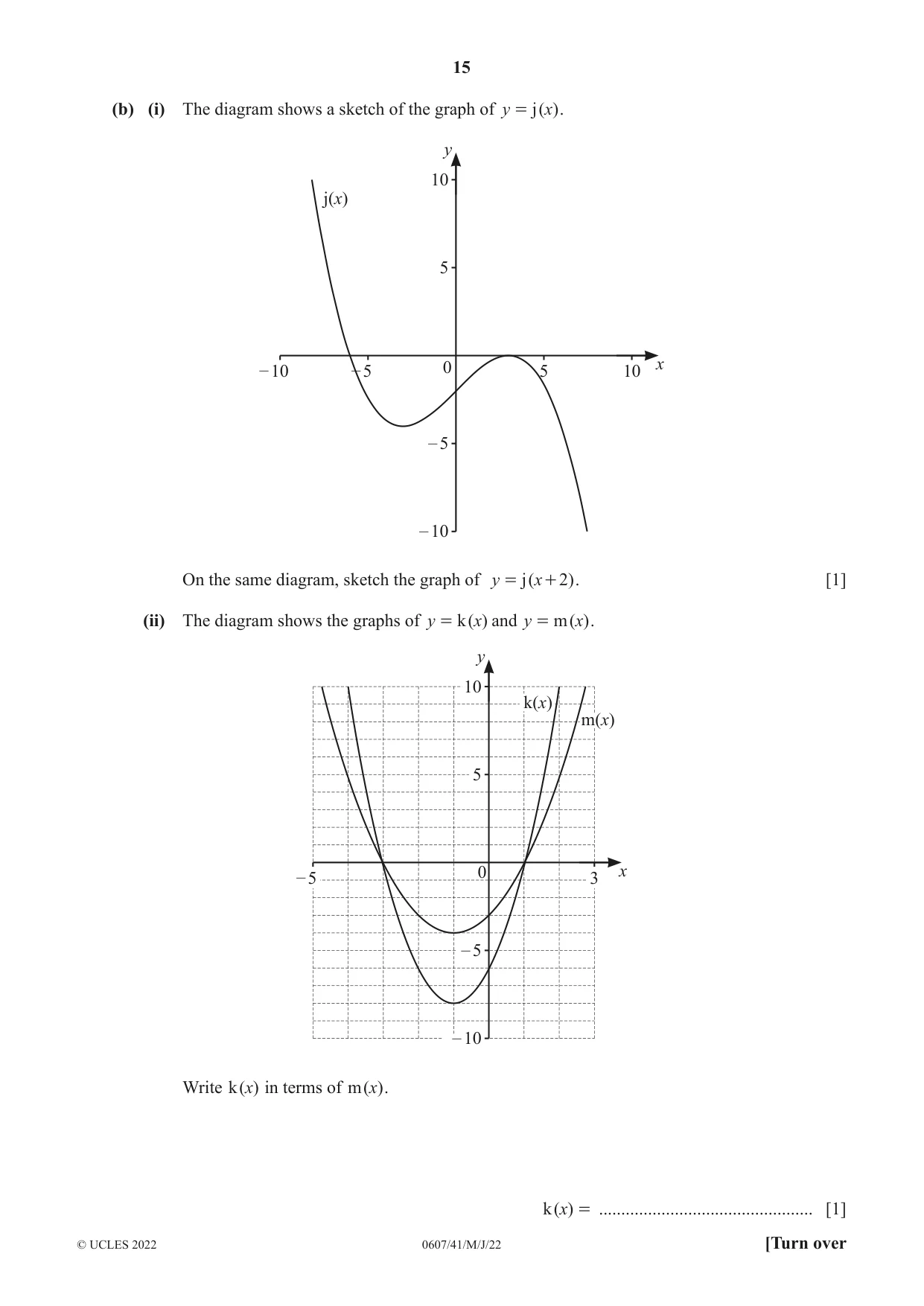 Cambridge IGCSE Mathematics - International 0607 2022 May/June Paper 4 · Variant 1 question paper, page 15 of 20