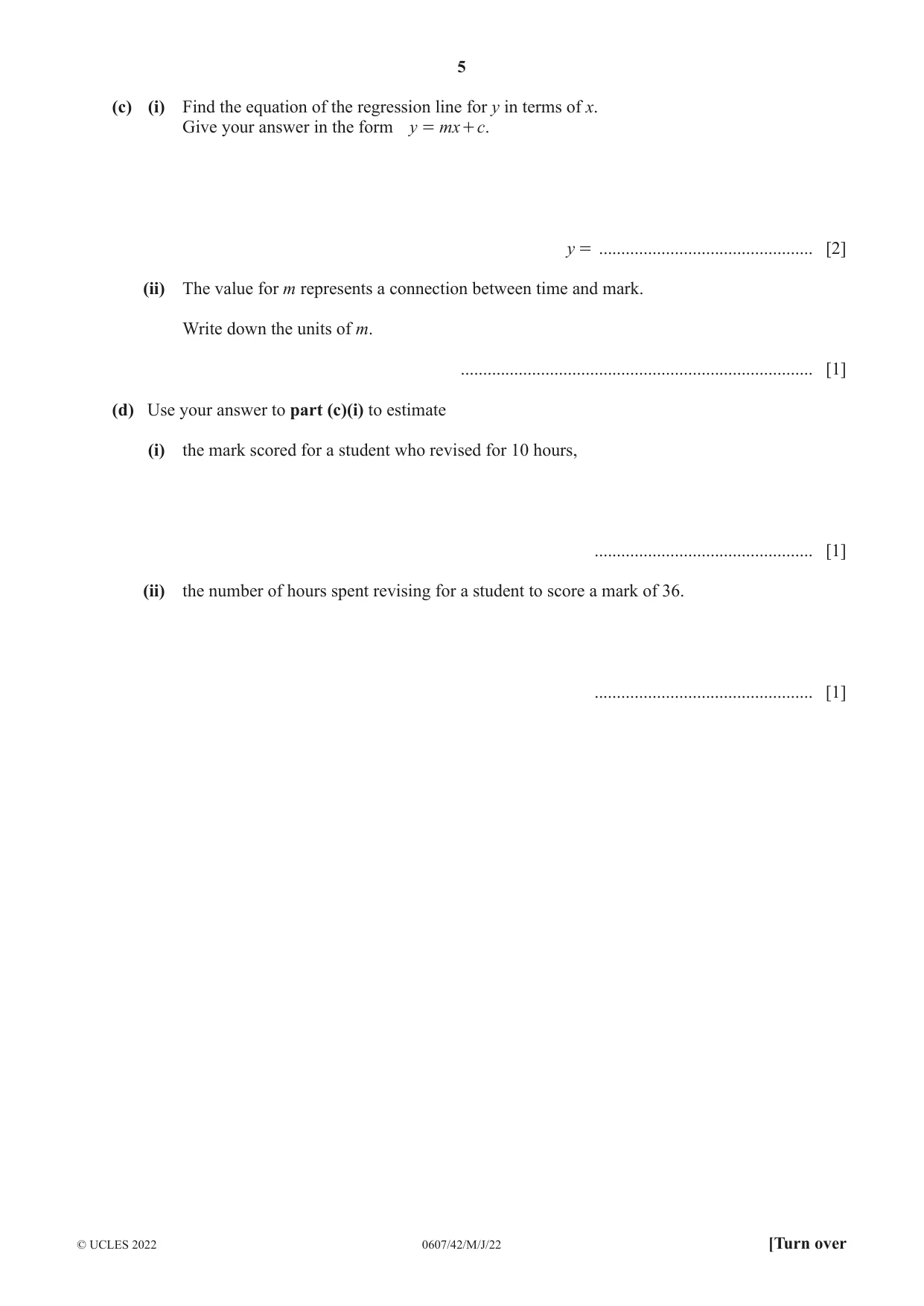 Cambridge IGCSE Mathematics - International 0607 2022 May/June Paper 4 · Variant 2 question paper, page 5 of 20