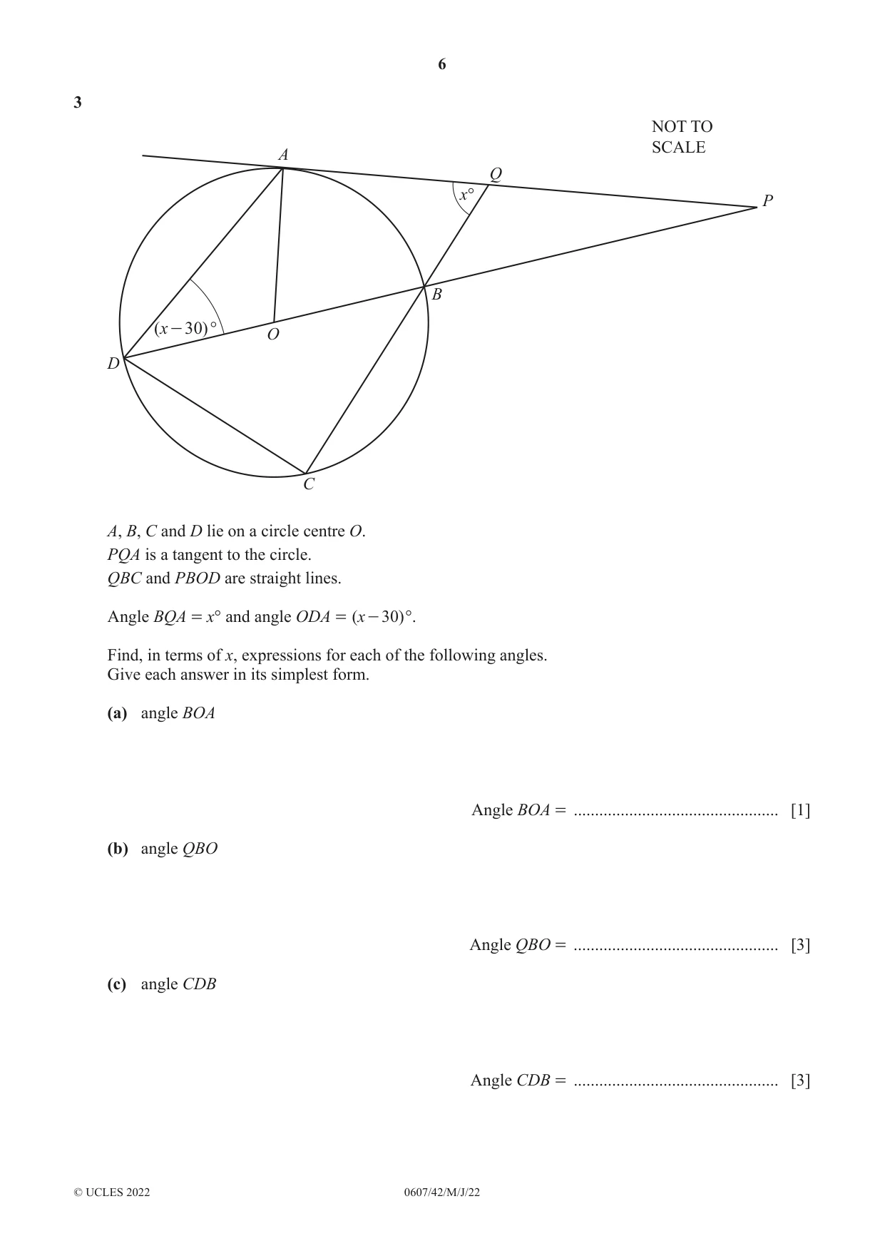 Cambridge IGCSE Mathematics - International 0607 2022 May/June Paper 4 · Variant 2 question paper, page 6 of 20