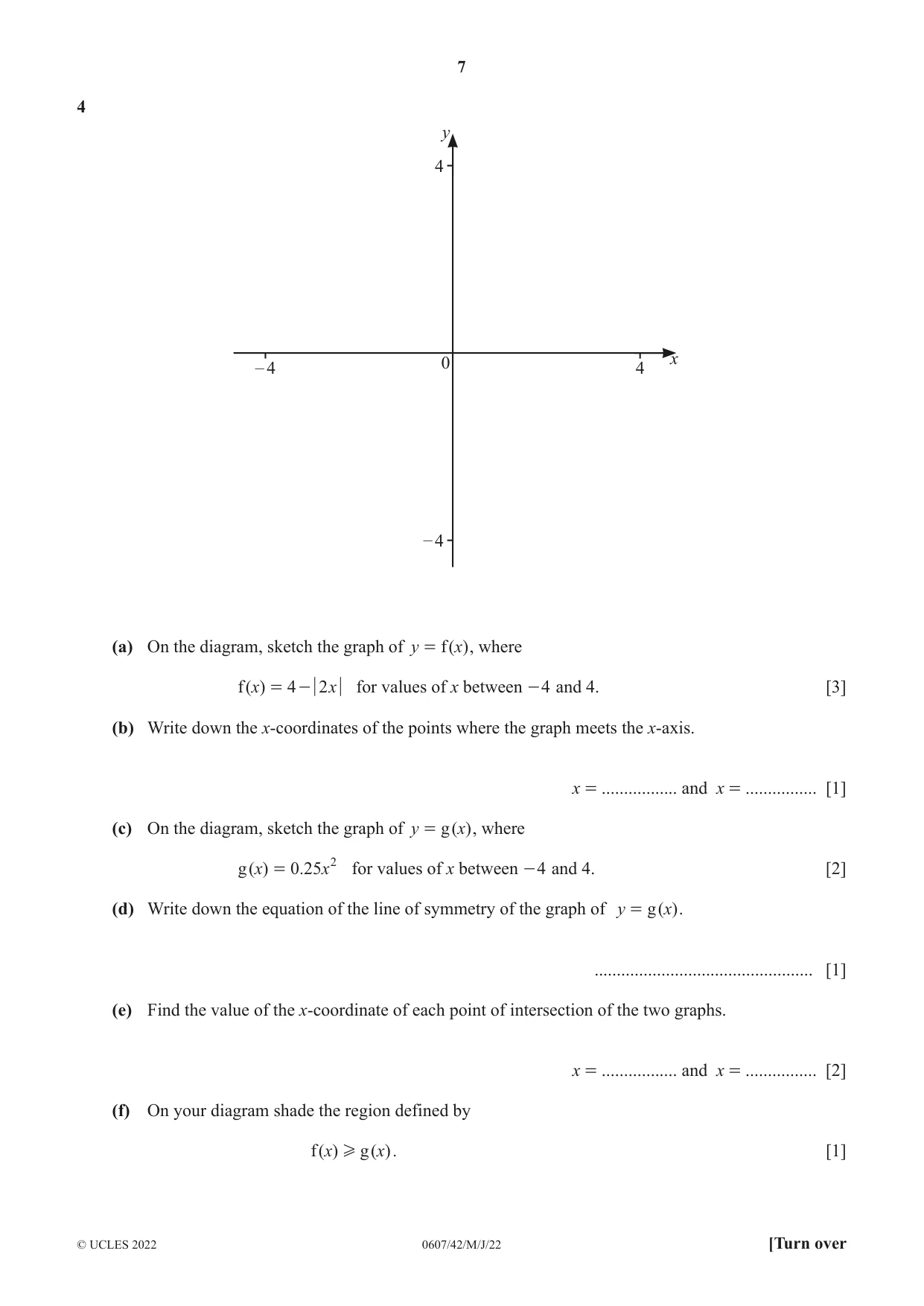 Cambridge IGCSE Mathematics - International 0607 2022 May/June Paper 4 · Variant 2 question paper, page 7 of 20