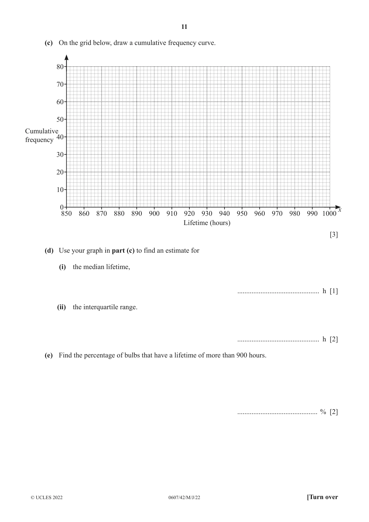 Cambridge IGCSE Mathematics - International 0607 2022 May/June Paper 4 · Variant 2 question paper, page 11 of 20