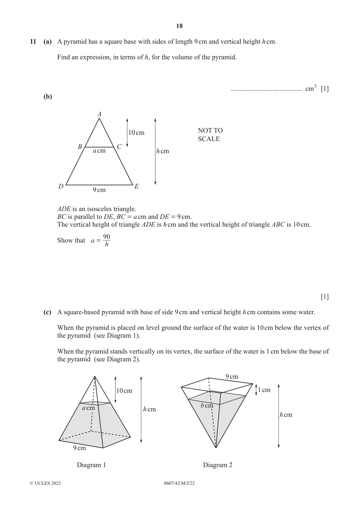 Cambridge IGCSE Mathematics - International 0607 2022 May/June Paper 4 · Variant 2 question paper, page 18 of 20