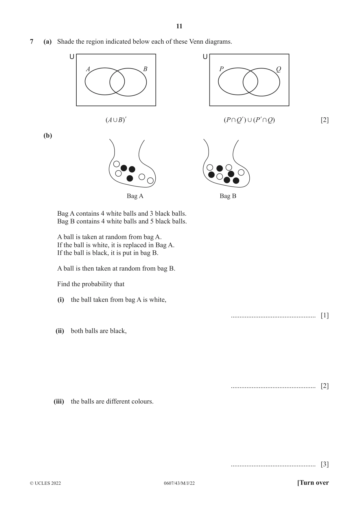 Cambridge IGCSE Mathematics - International 0607 2022 May/June Paper 4 · Variant 3 question paper, page 11 of 20