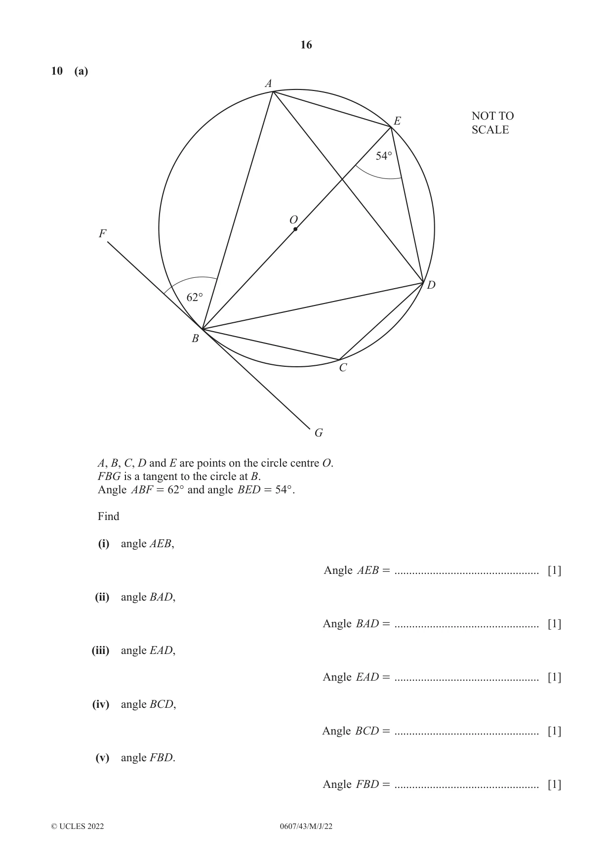 Cambridge IGCSE Mathematics - International 0607 2022 May/June Paper 4 · Variant 3 question paper, page 16 of 20