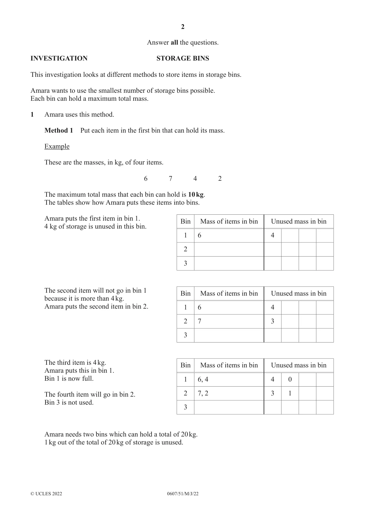 Cambridge IGCSE Mathematics - International 0607 2022 May/June Paper 5 · Variant 1 question paper, page 2 of 8