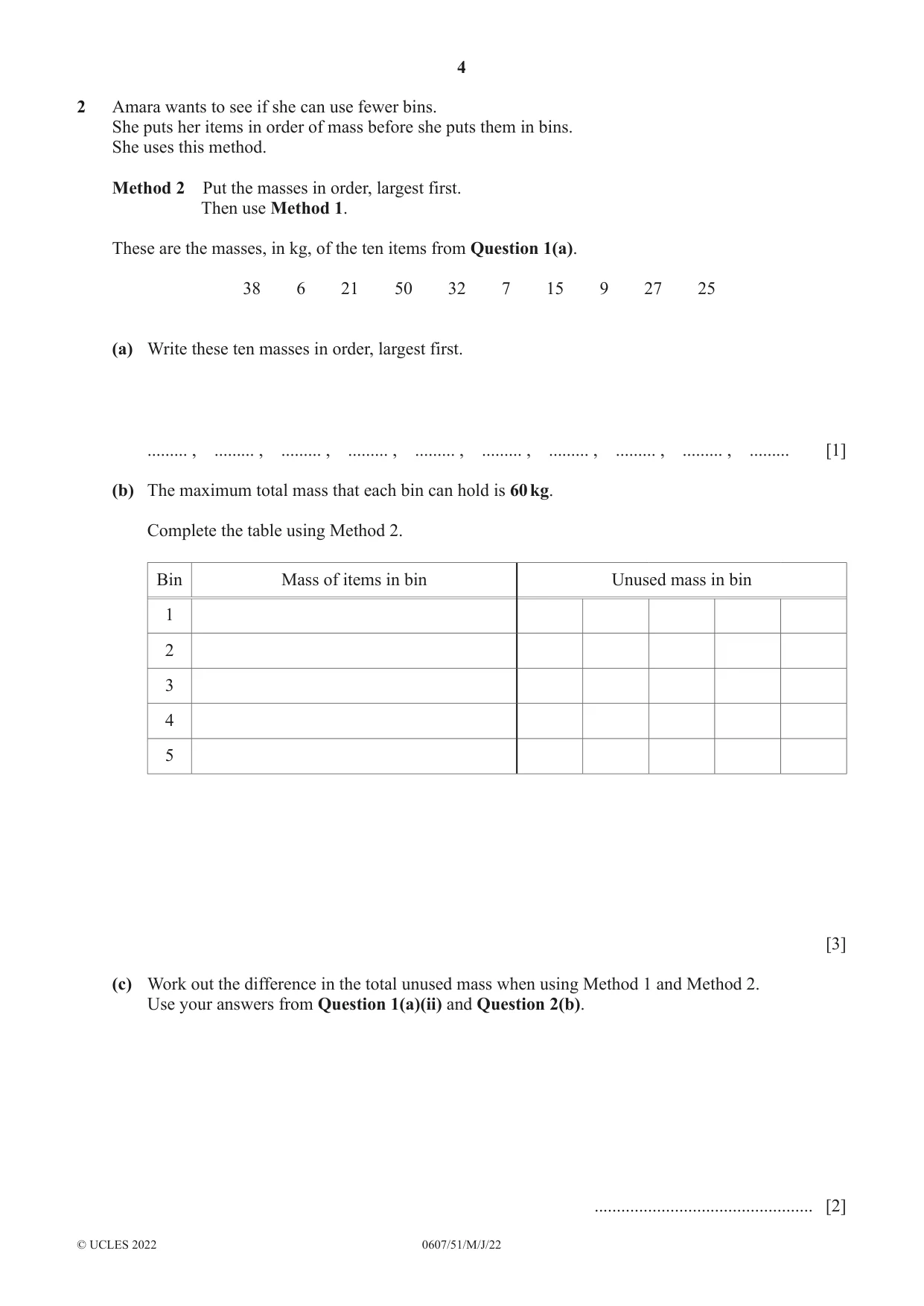 Cambridge IGCSE Mathematics - International 0607 2022 May/June Paper 5 · Variant 1 question paper, page 4 of 8