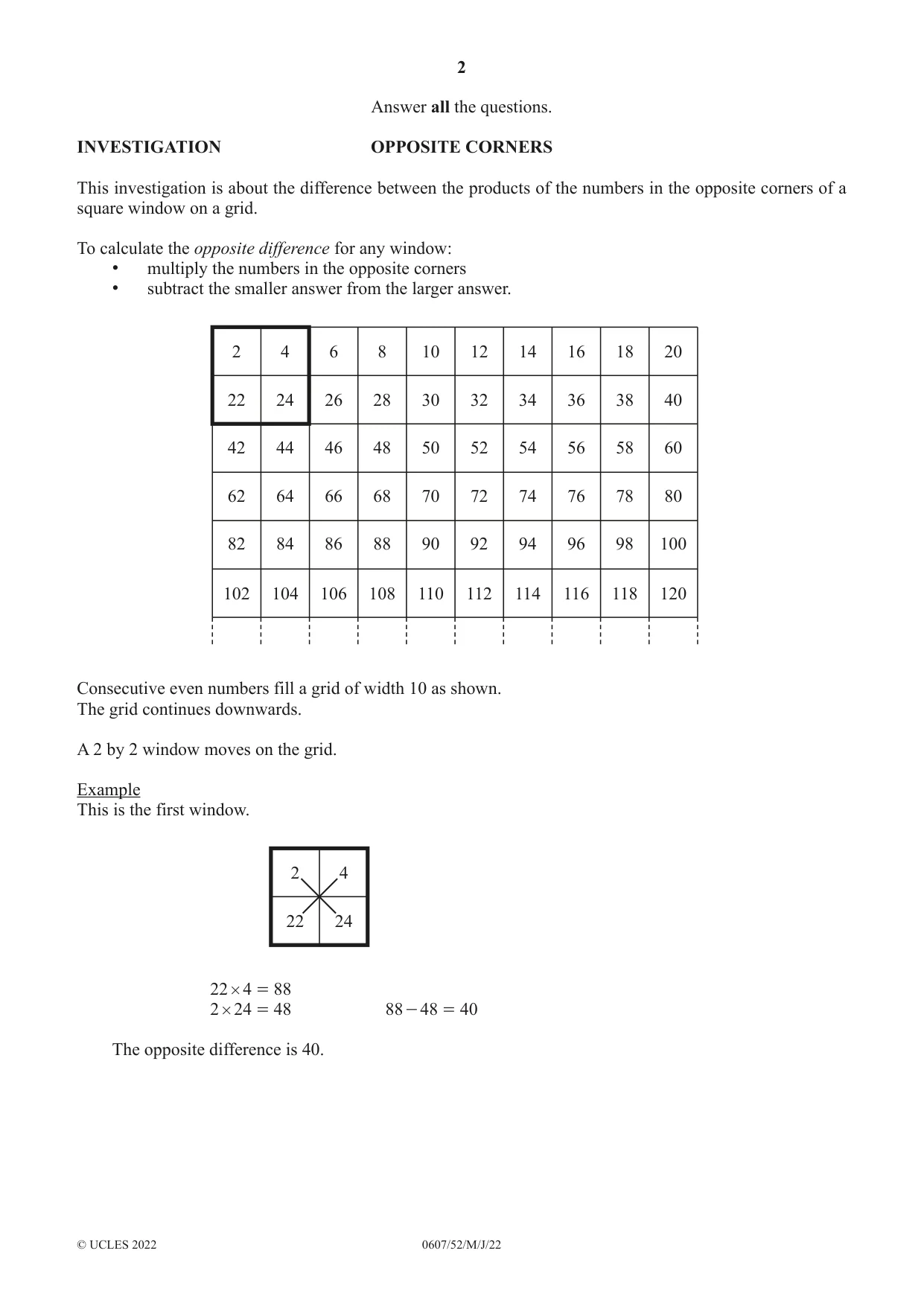 Cambridge IGCSE Mathematics - International 0607 2022 May/June Paper 5 · Variant 2 question paper, page 2 of 8