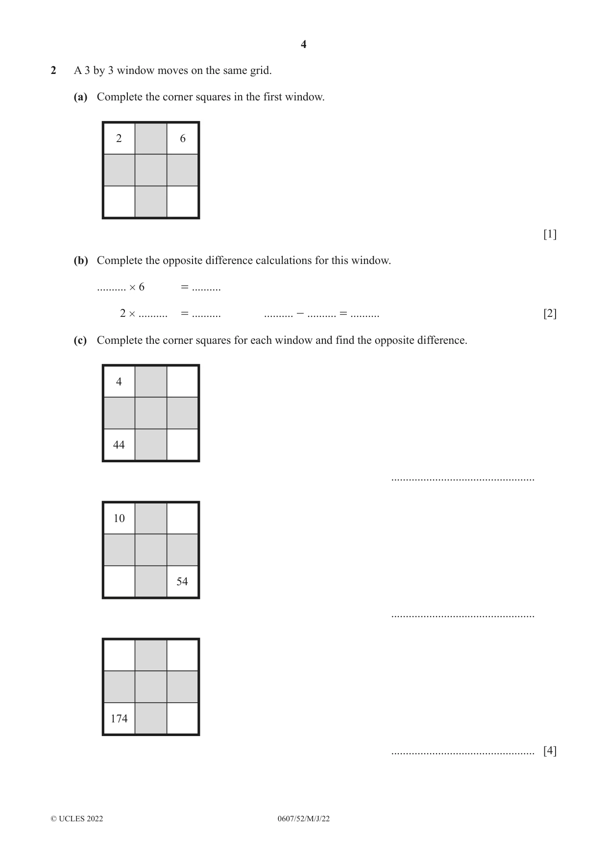 Cambridge IGCSE Mathematics - International 0607 2022 May/June Paper 5 · Variant 2 question paper, page 4 of 8